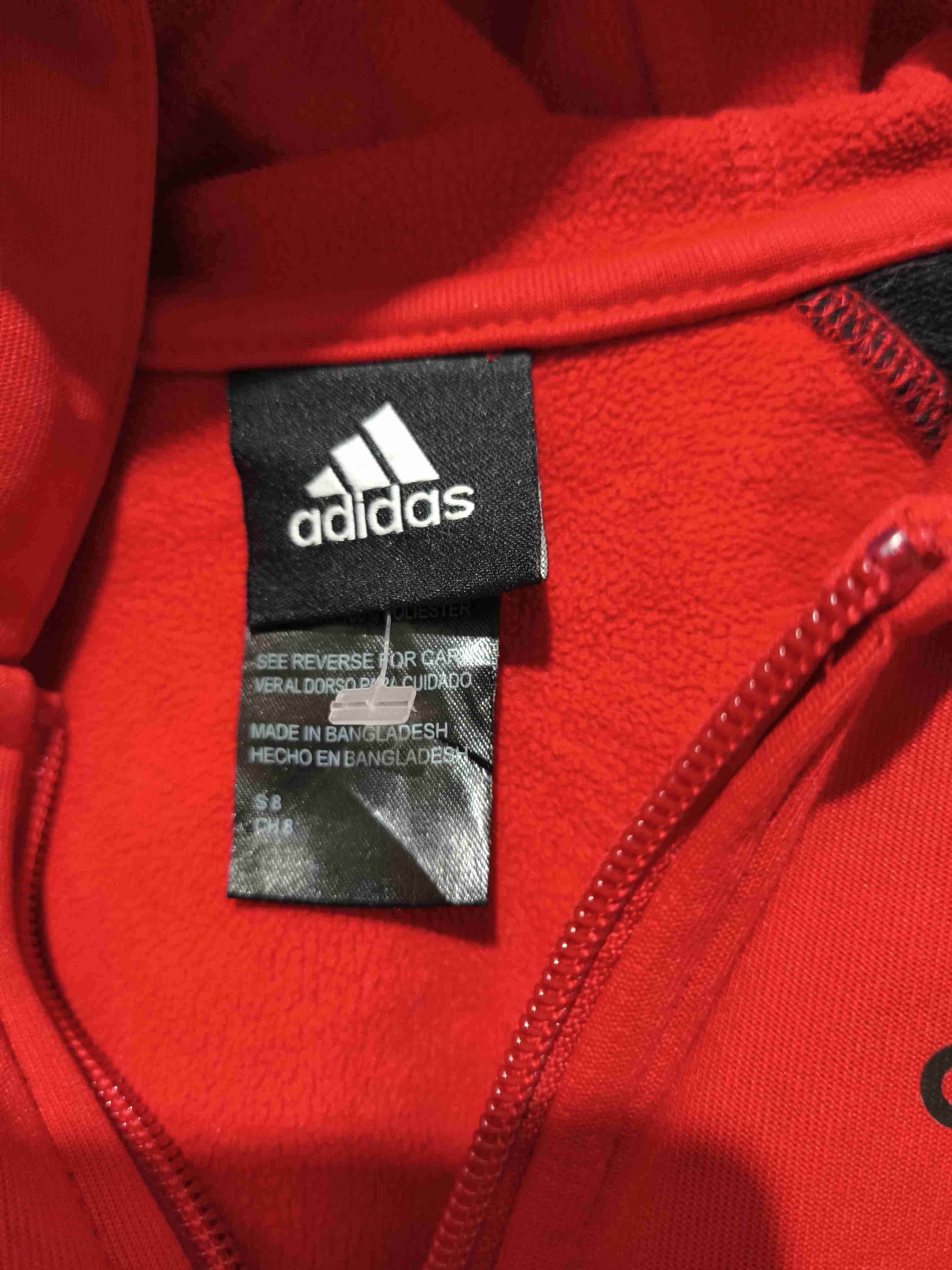 Polerón rojo con capucha Adidas - miniatura 2