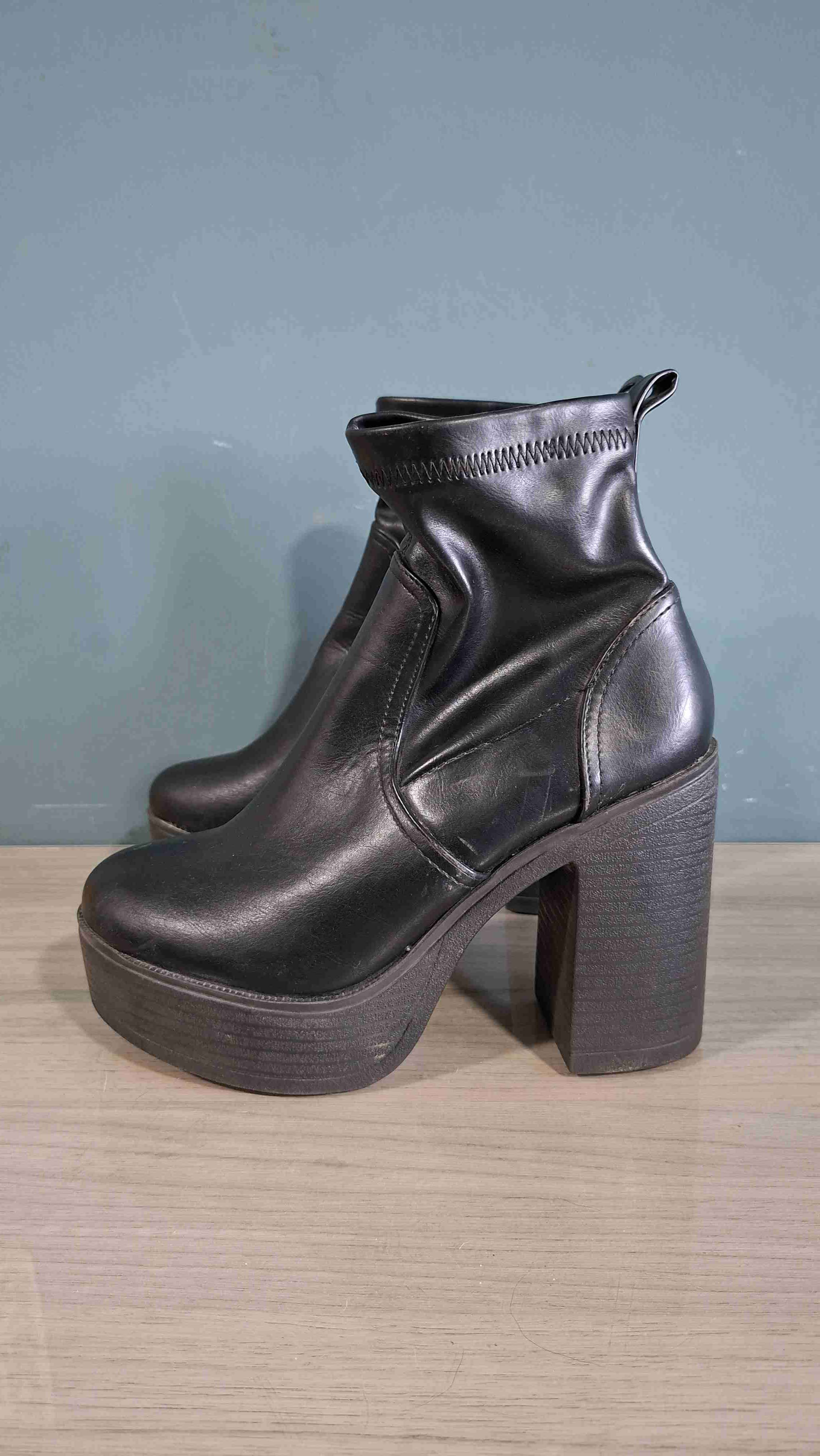 Botines de cuero negro cmoran n°39 - miniatura 2