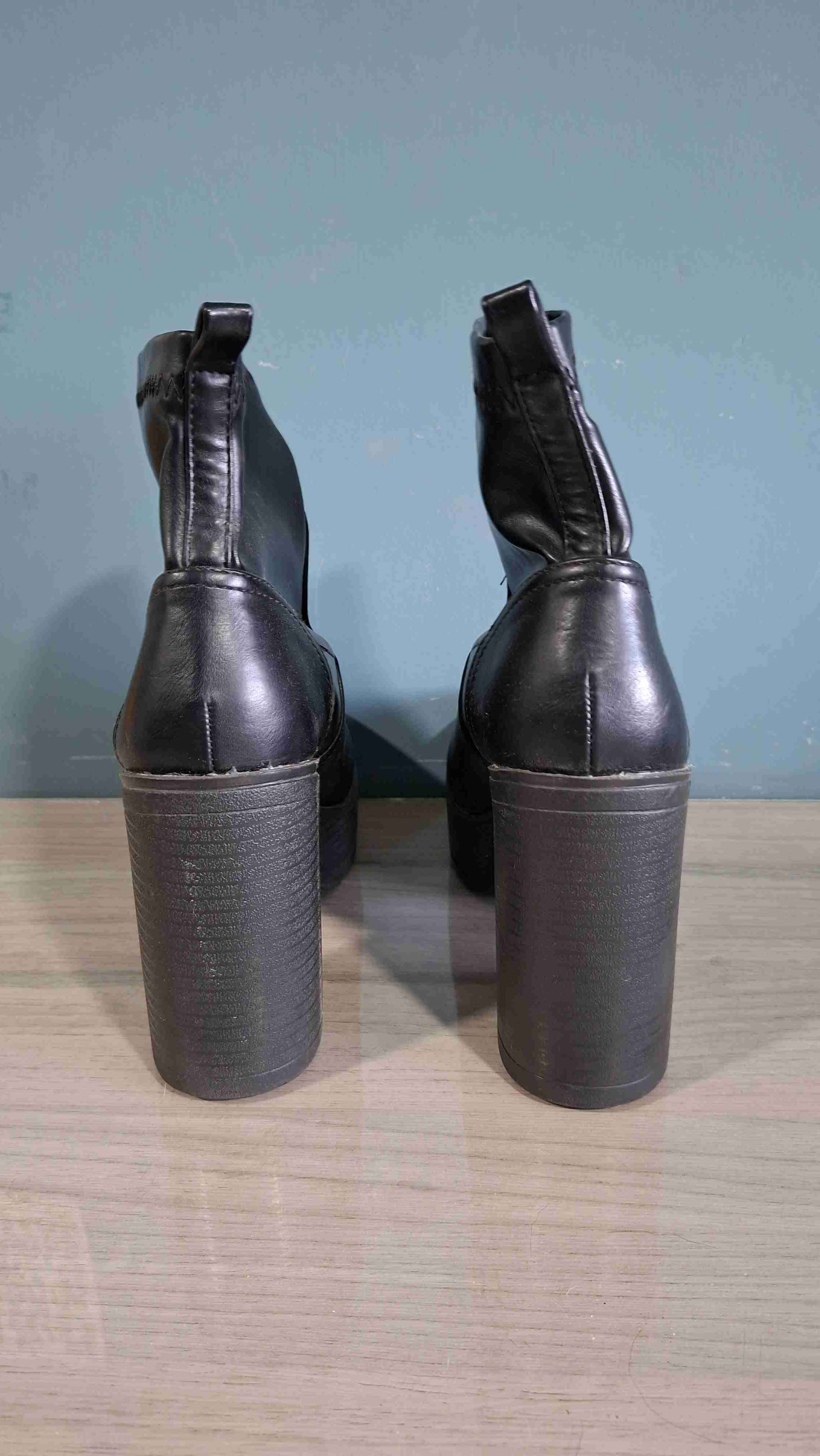 Botines de cuero negro cmoran n°39 - miniatura 3