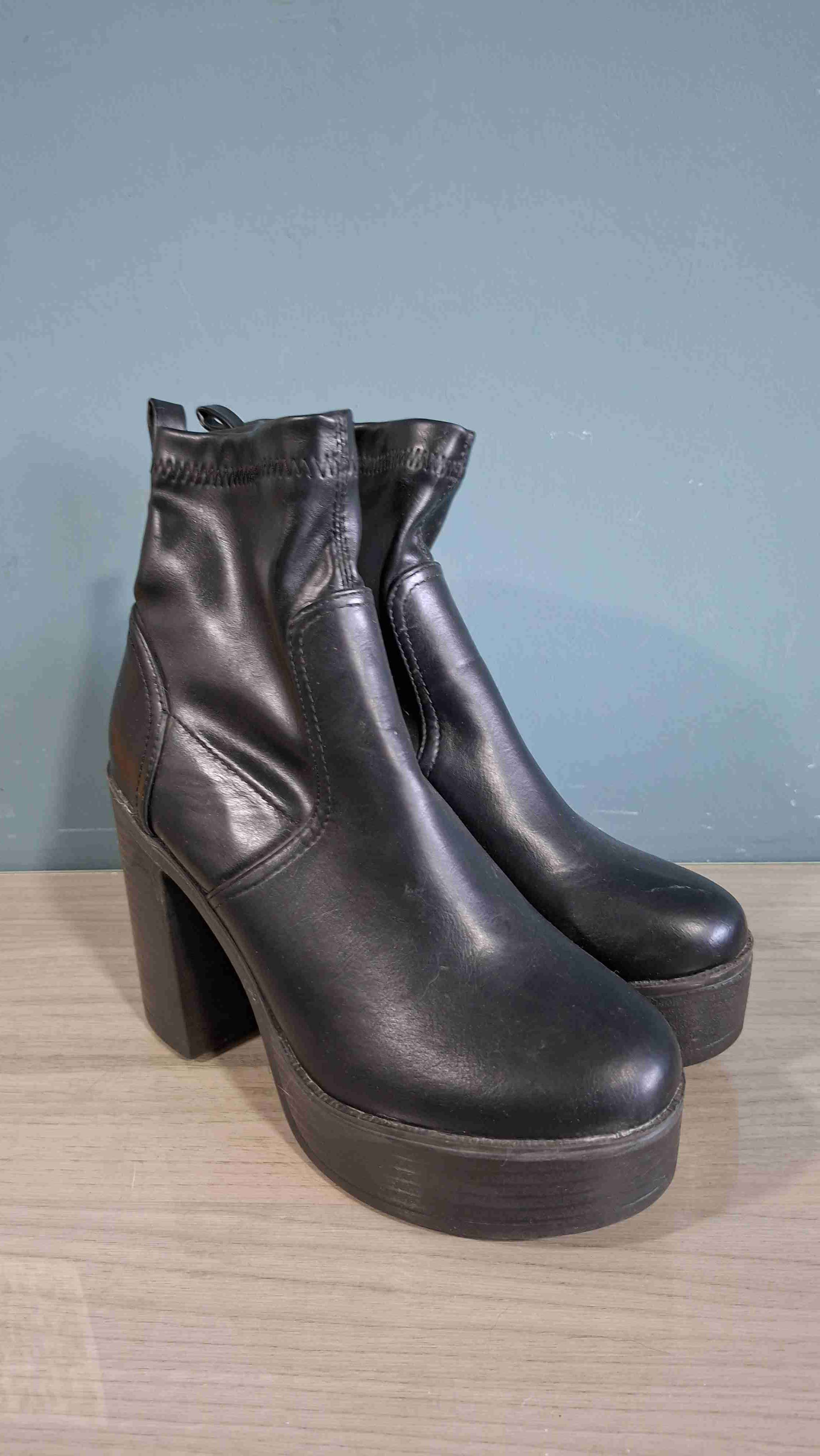 Botines de cuero negro cmoran n°39 - miniatura 4