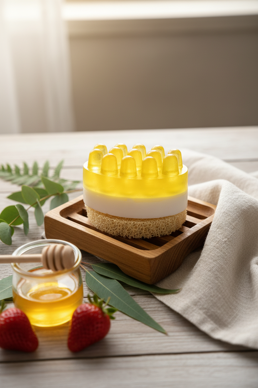 Jabón artesanal de miel y limón - miniatura 2