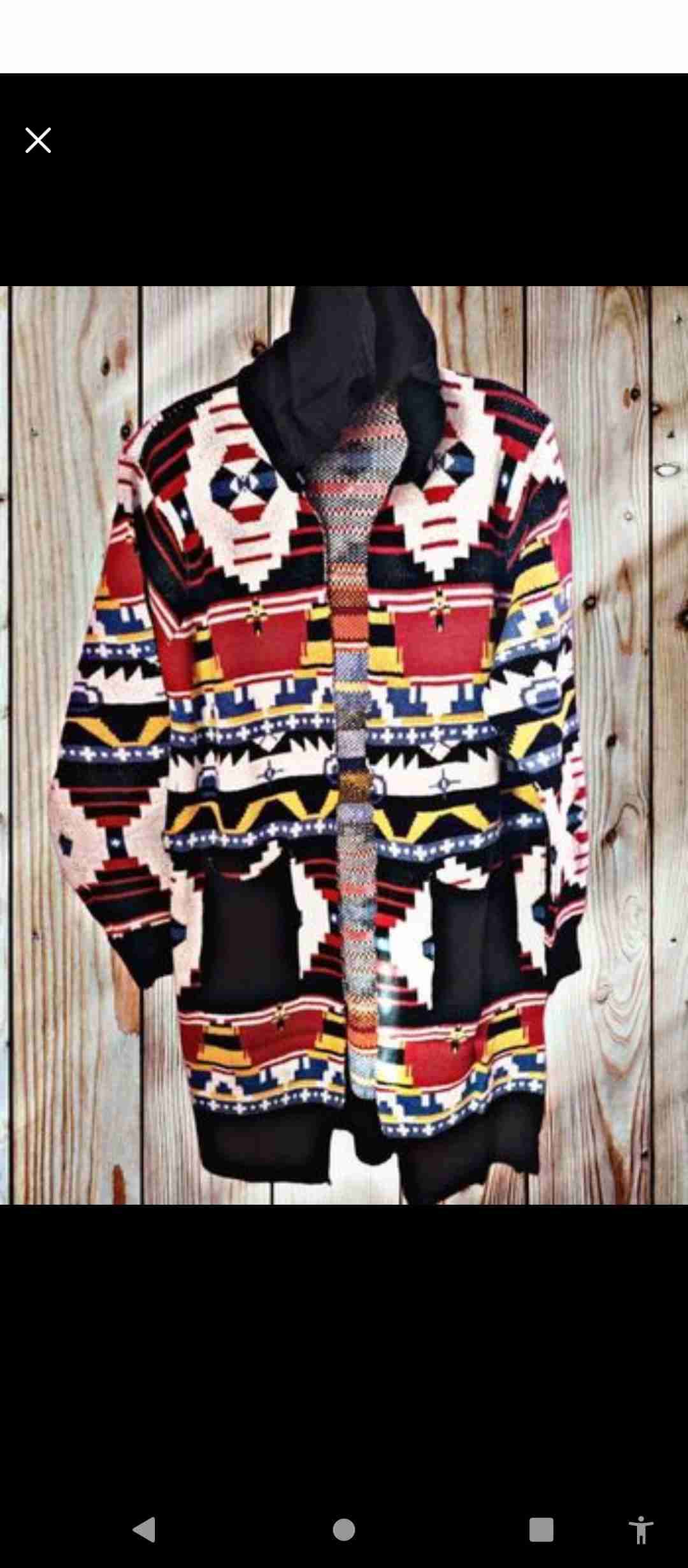 Cardigan con capucha estampado étnico - 2