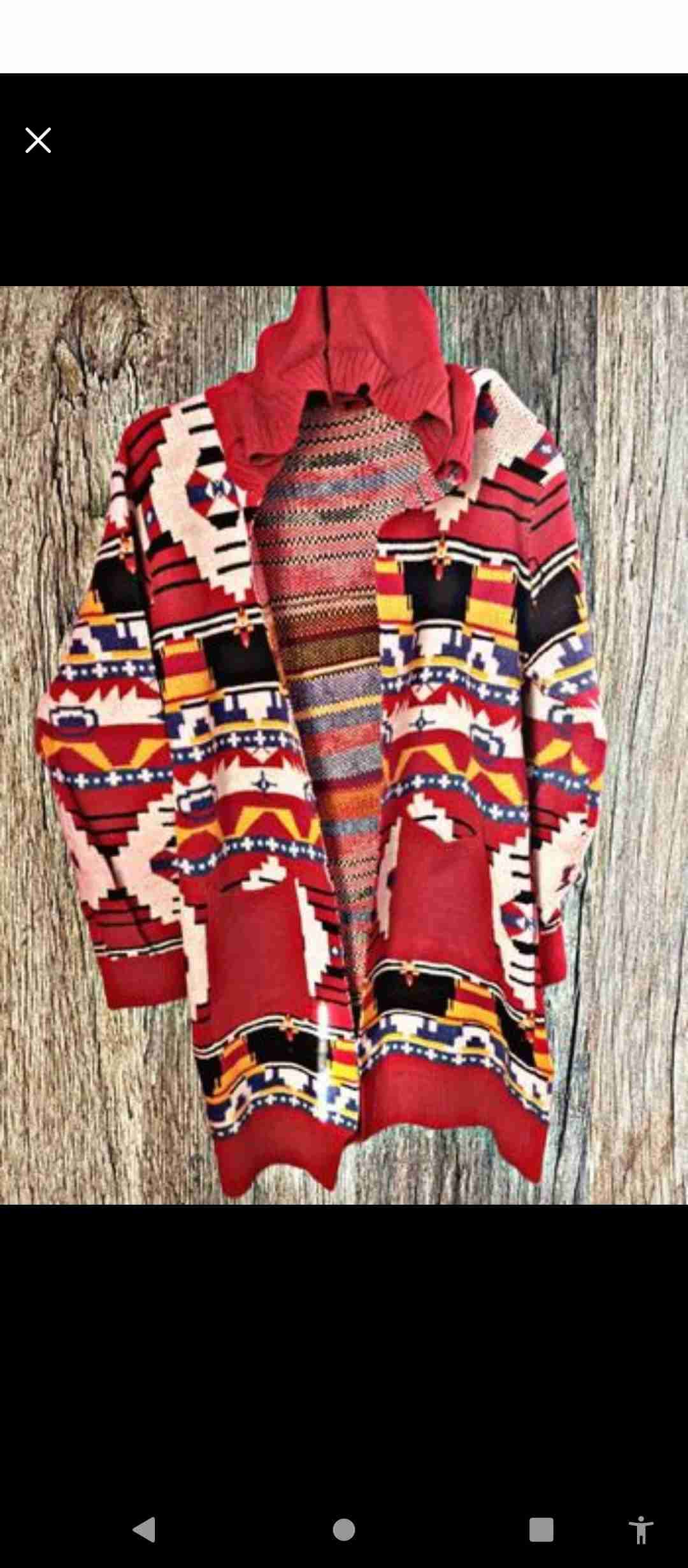 Cardigan con capucha estampado étnico - 3