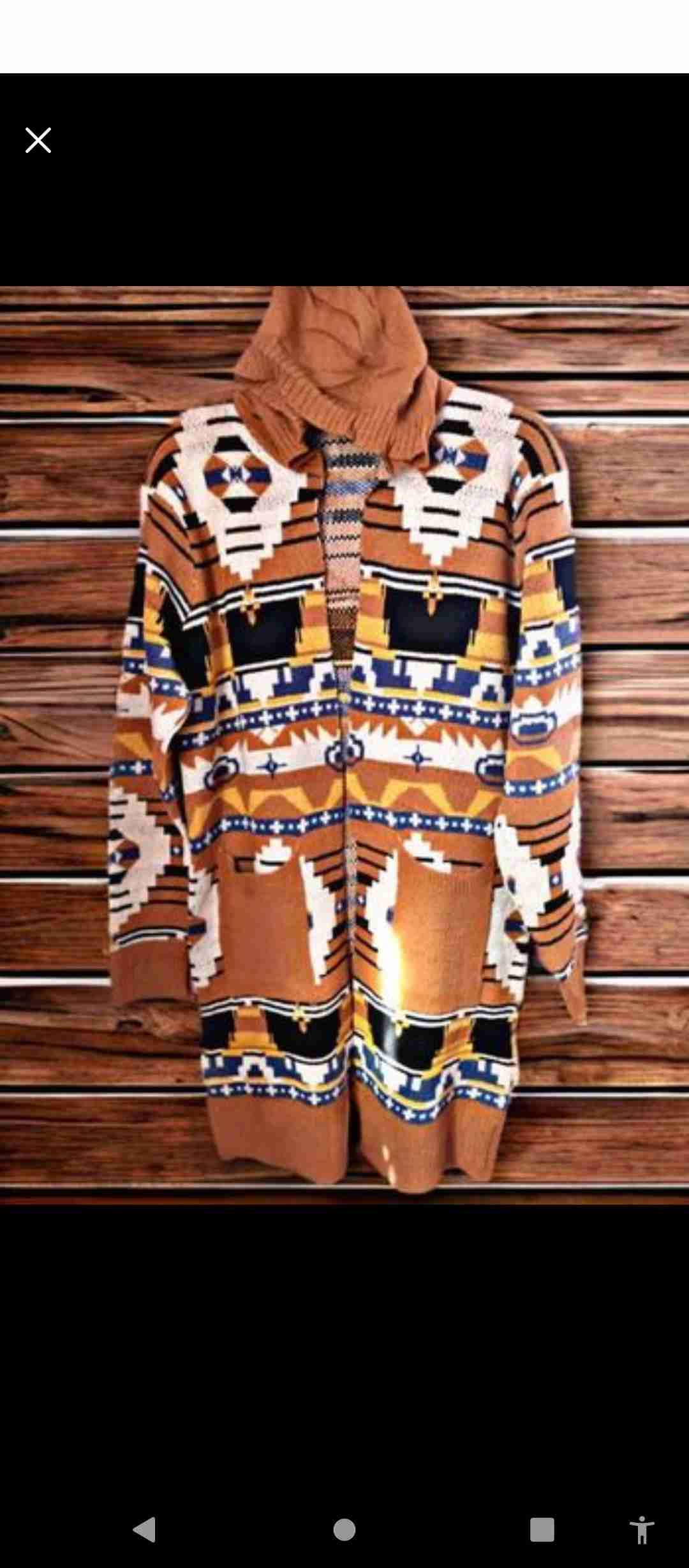 Cardigan con capucha estampado étnico - 4