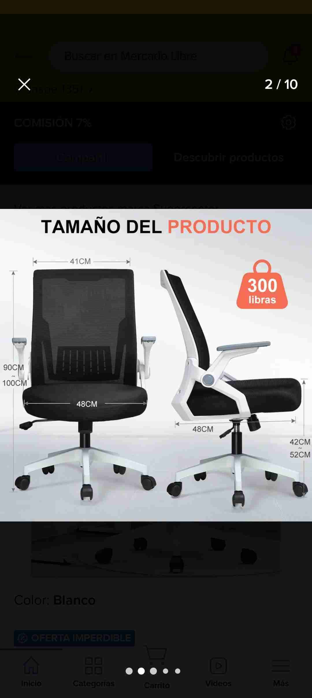 Silla de oficina ergonómica negra - 1