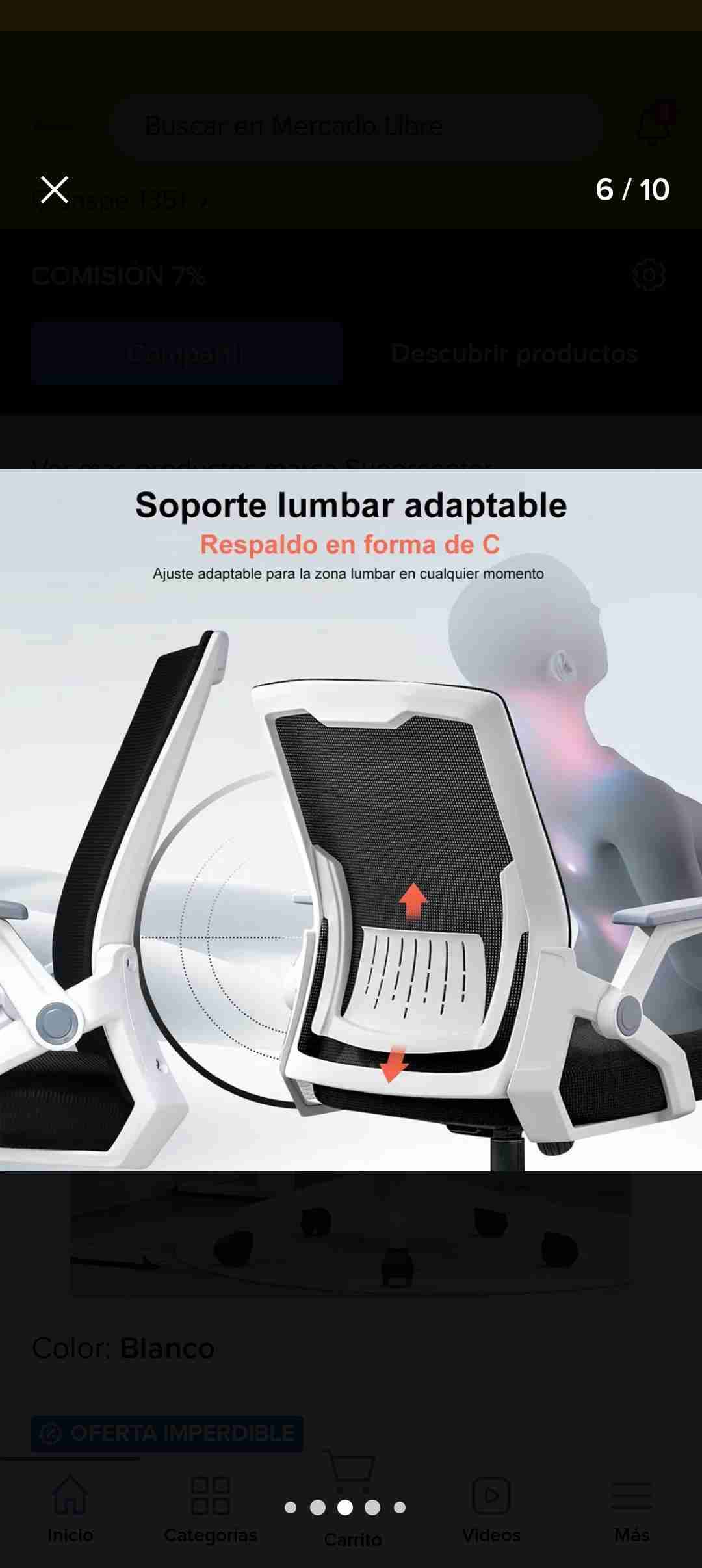 Silla de oficina ergonómica negra - 4