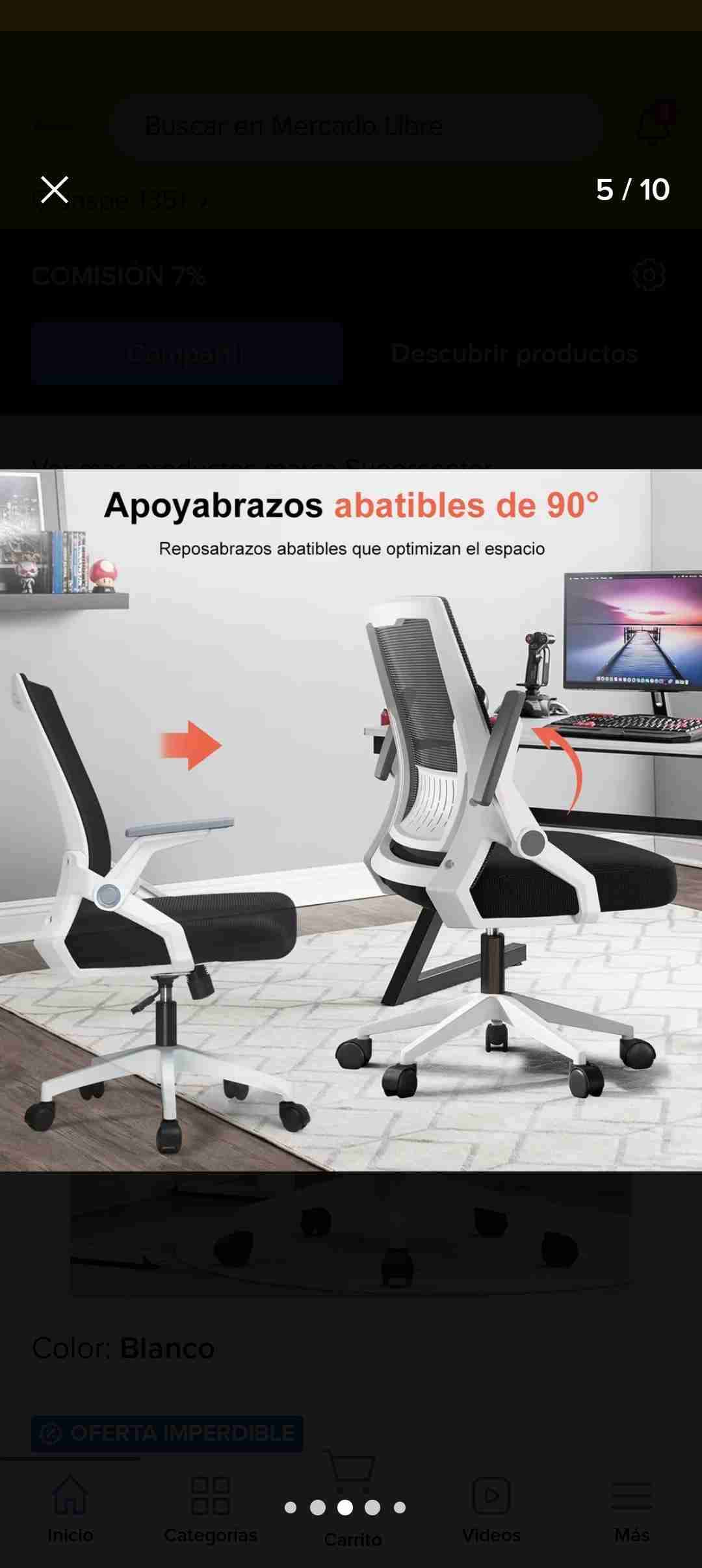 Silla de oficina ergonómica negra - 6