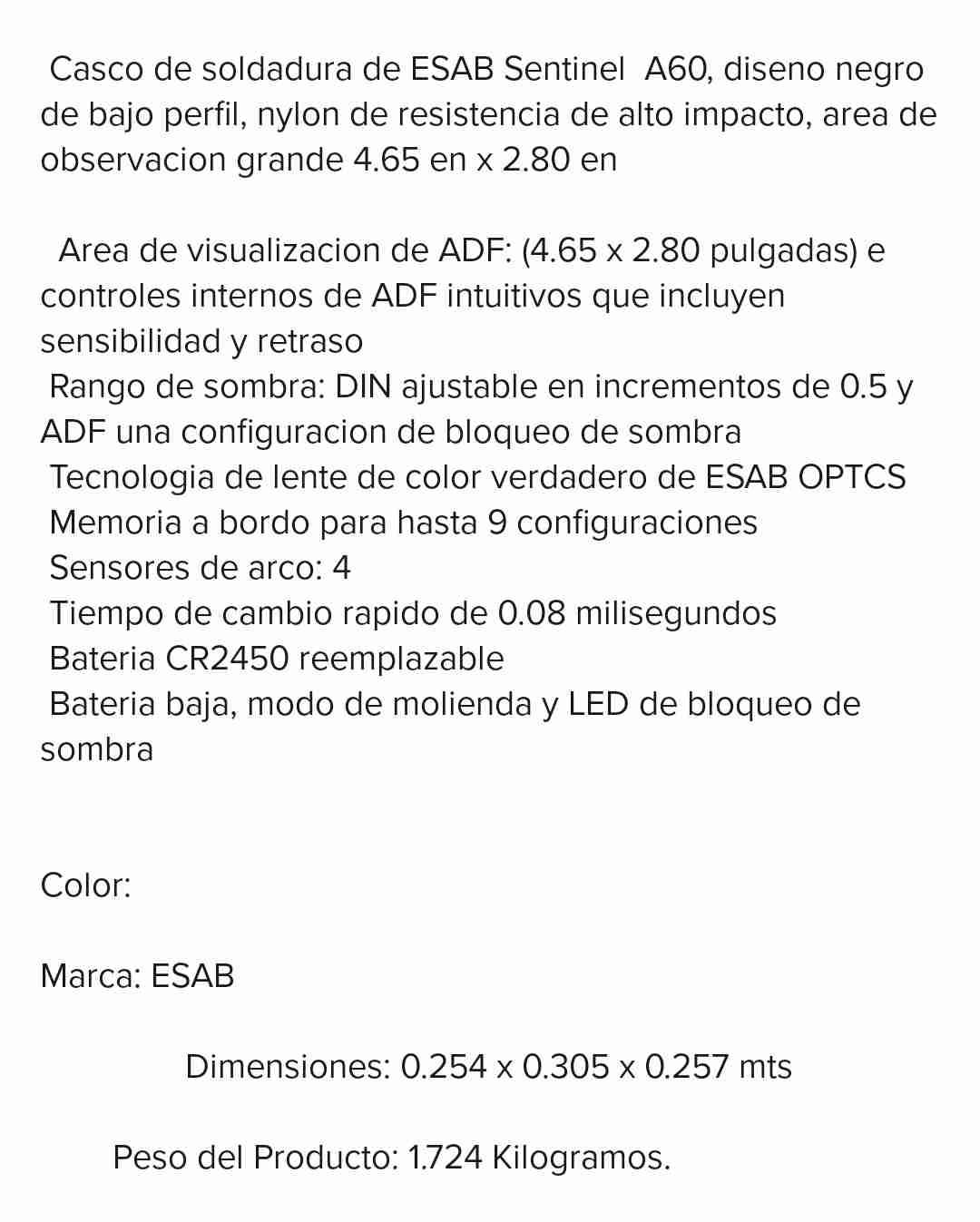 Casco de Soldadura Sentinel ESAB A60 - miniatura 6