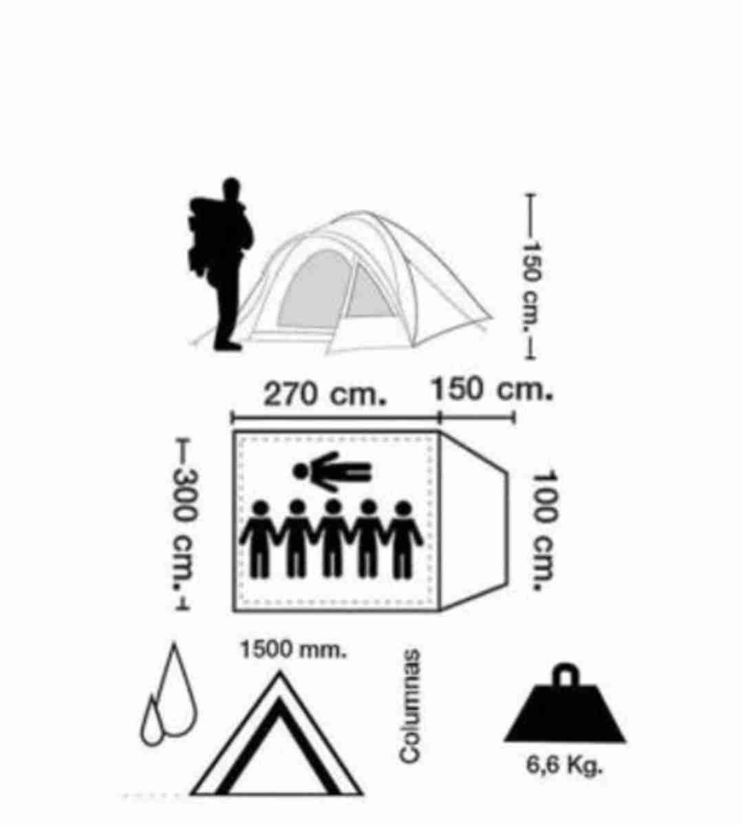 Carpa de camping Kimber 6 personas - miniatura 6