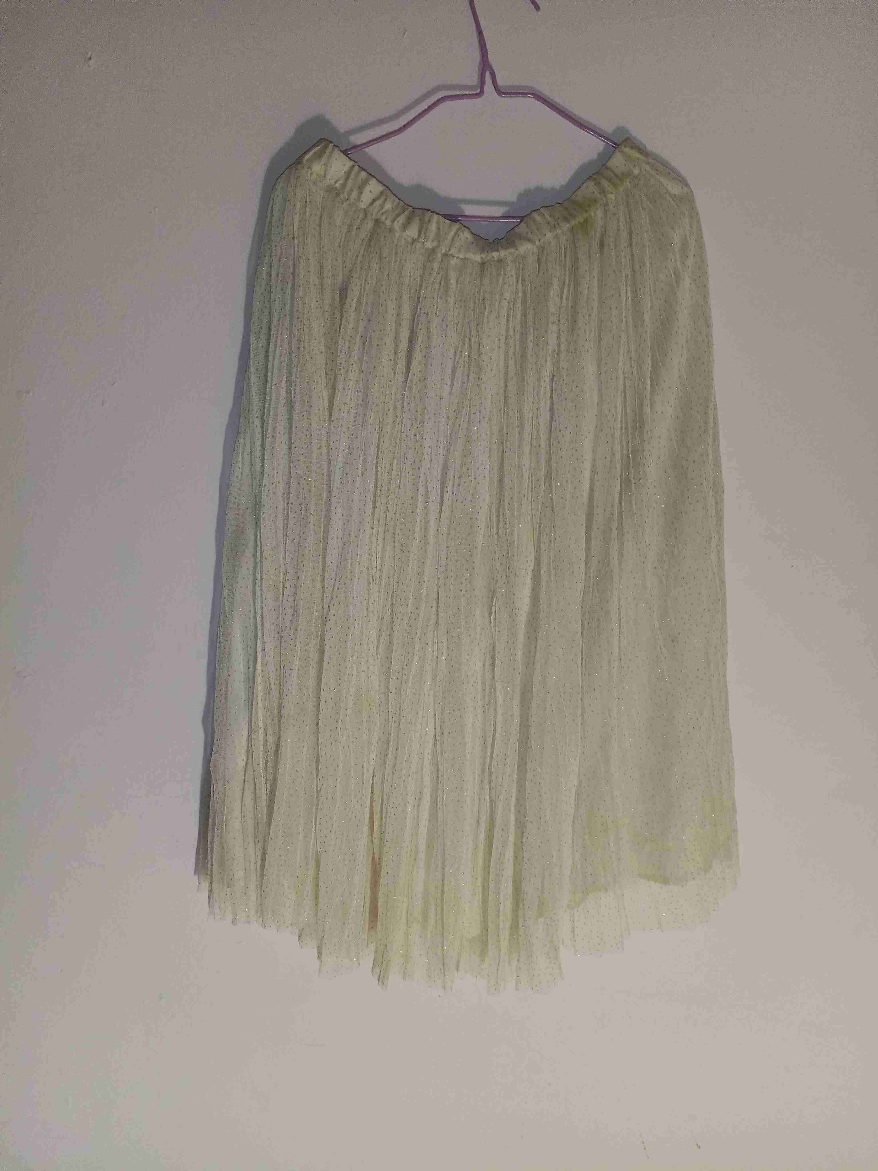 Falda de tul beige champagne brillitos M - miniatura 1