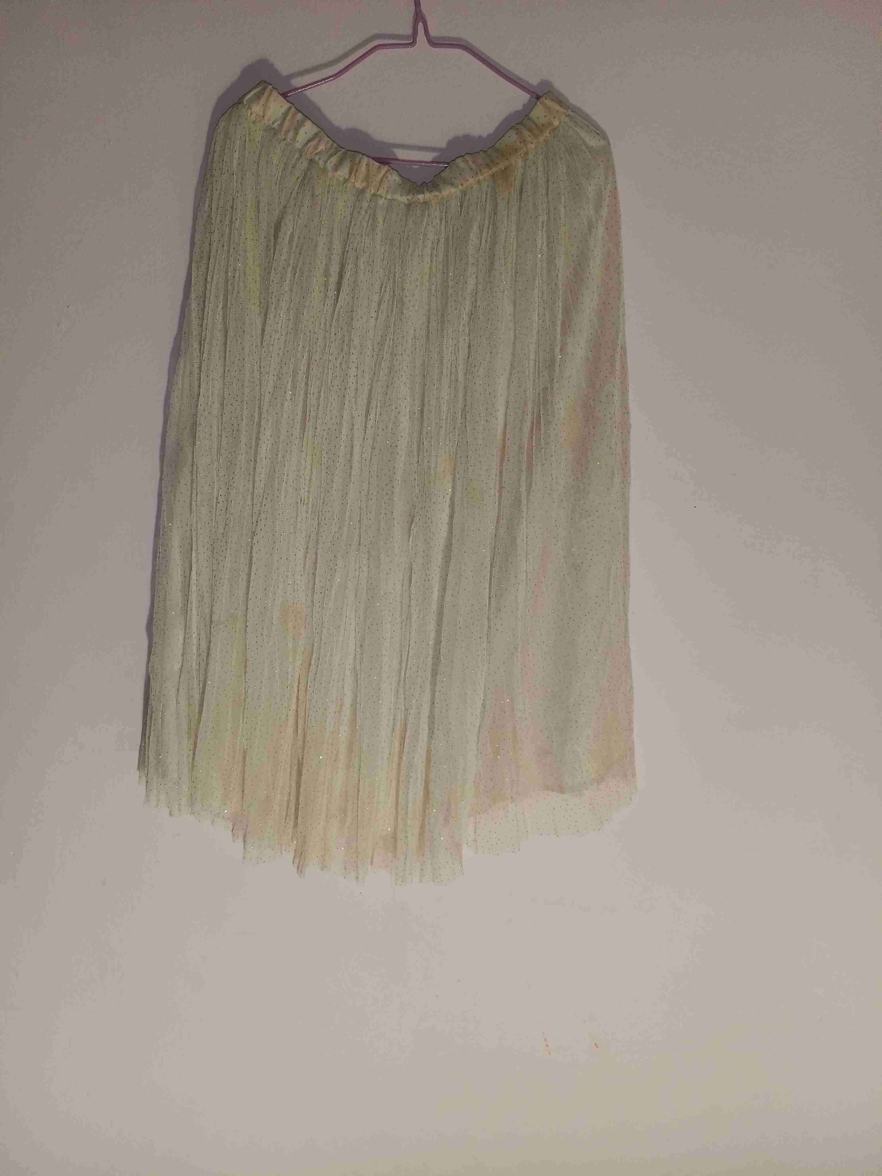 Falda de tul beige champagne brillitos M - miniatura 2