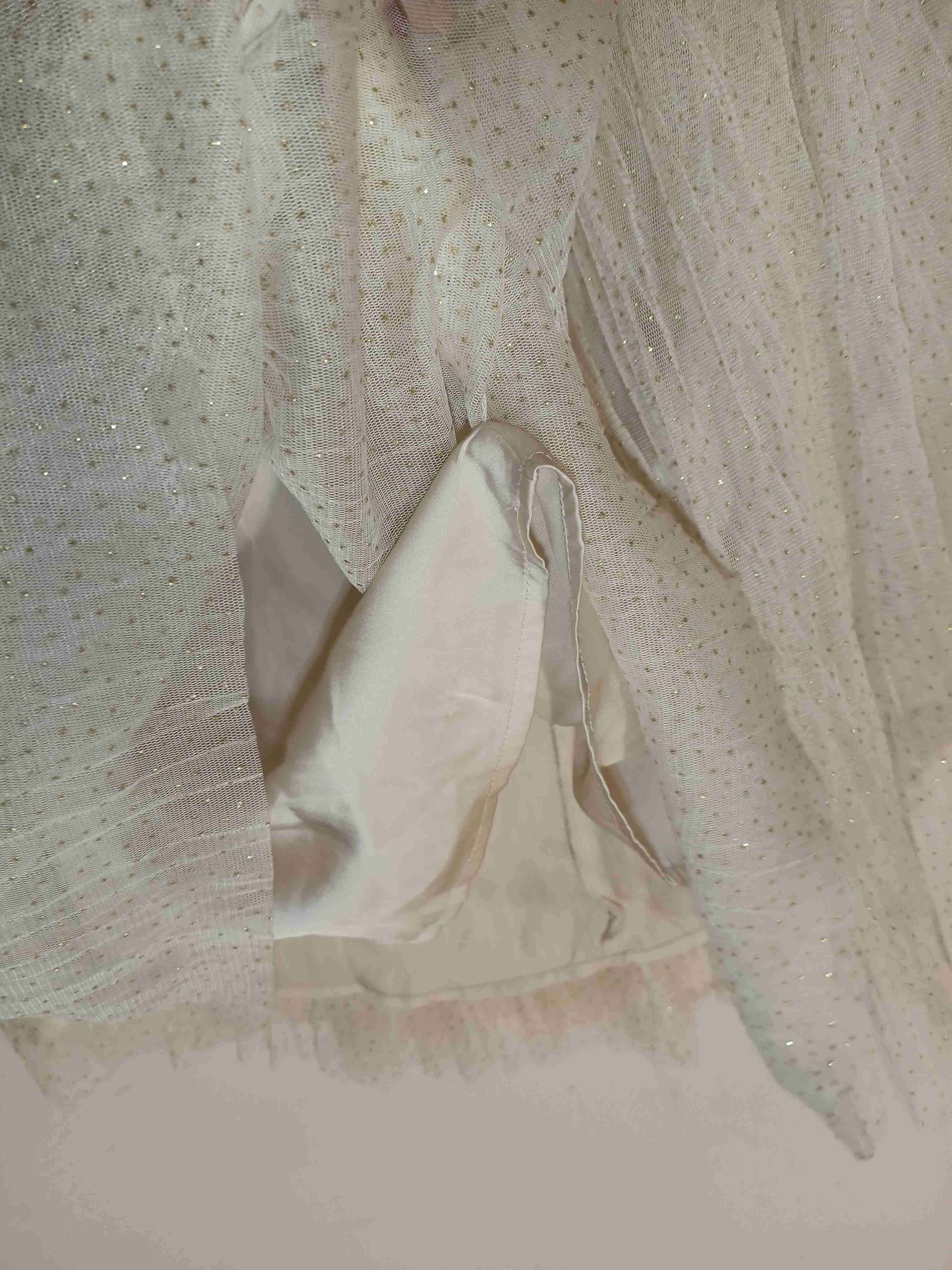 Falda de tul beige champagne brillitos M - miniatura 4