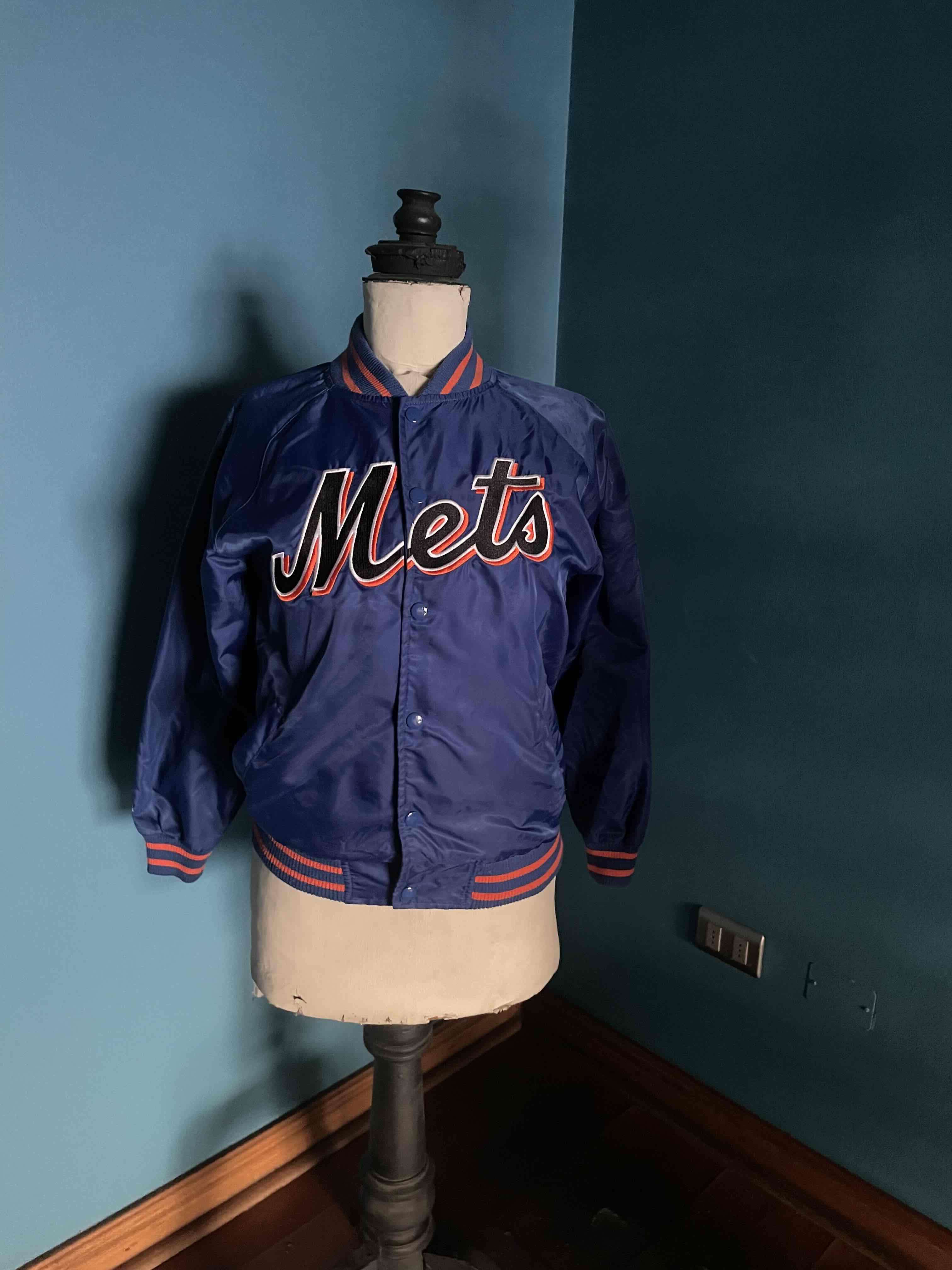 Chaqueta azul /naranjo original marca majestic - miniatura 1