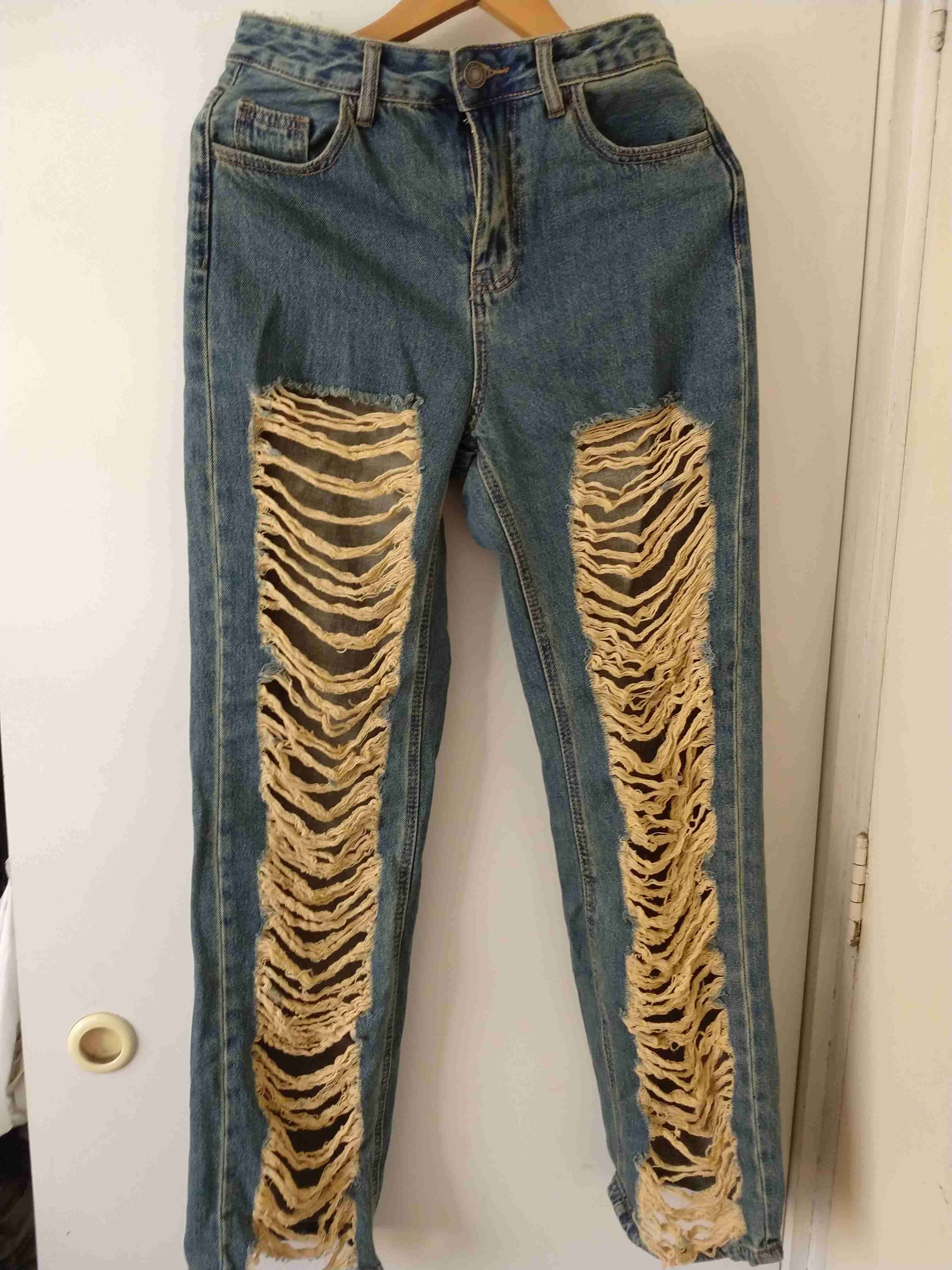 Jeans azules con costuras decorativas - miniatura 5