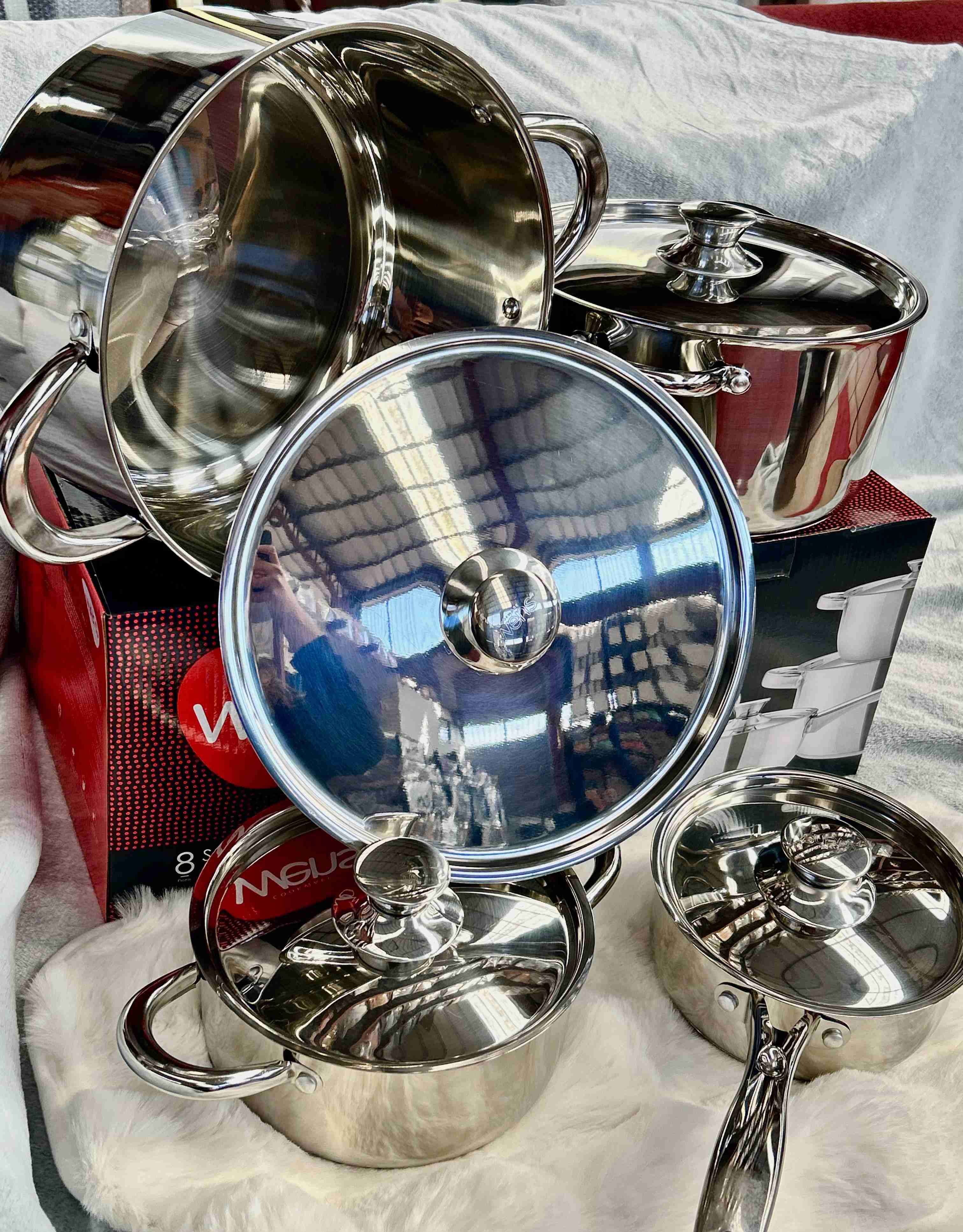 Set de ollas de acero inoxidable 8 piezas - miniatura 1