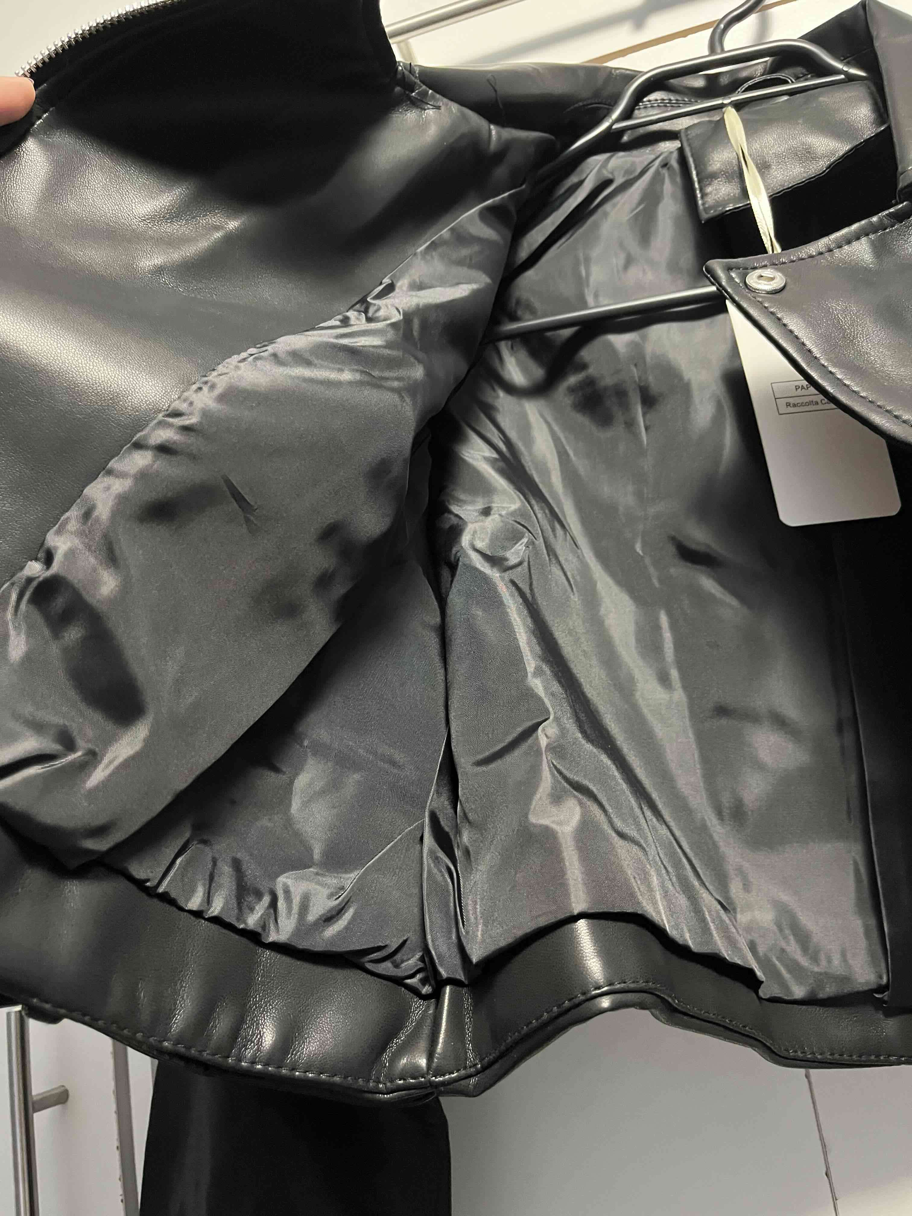 Chaqueta de cuero con flecos negra - miniatura 5