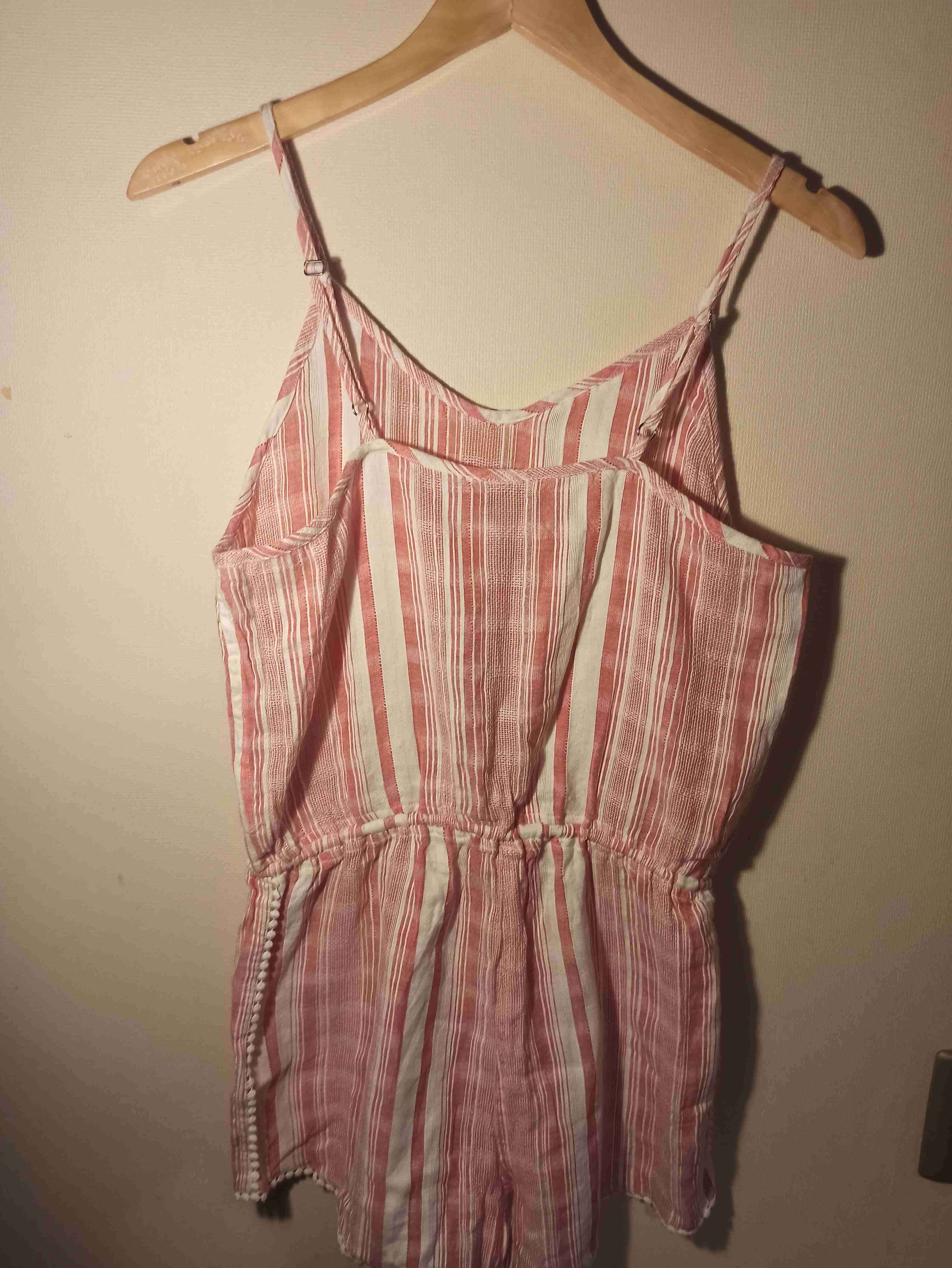 Enterito rayado rosa y blanco - miniatura 3