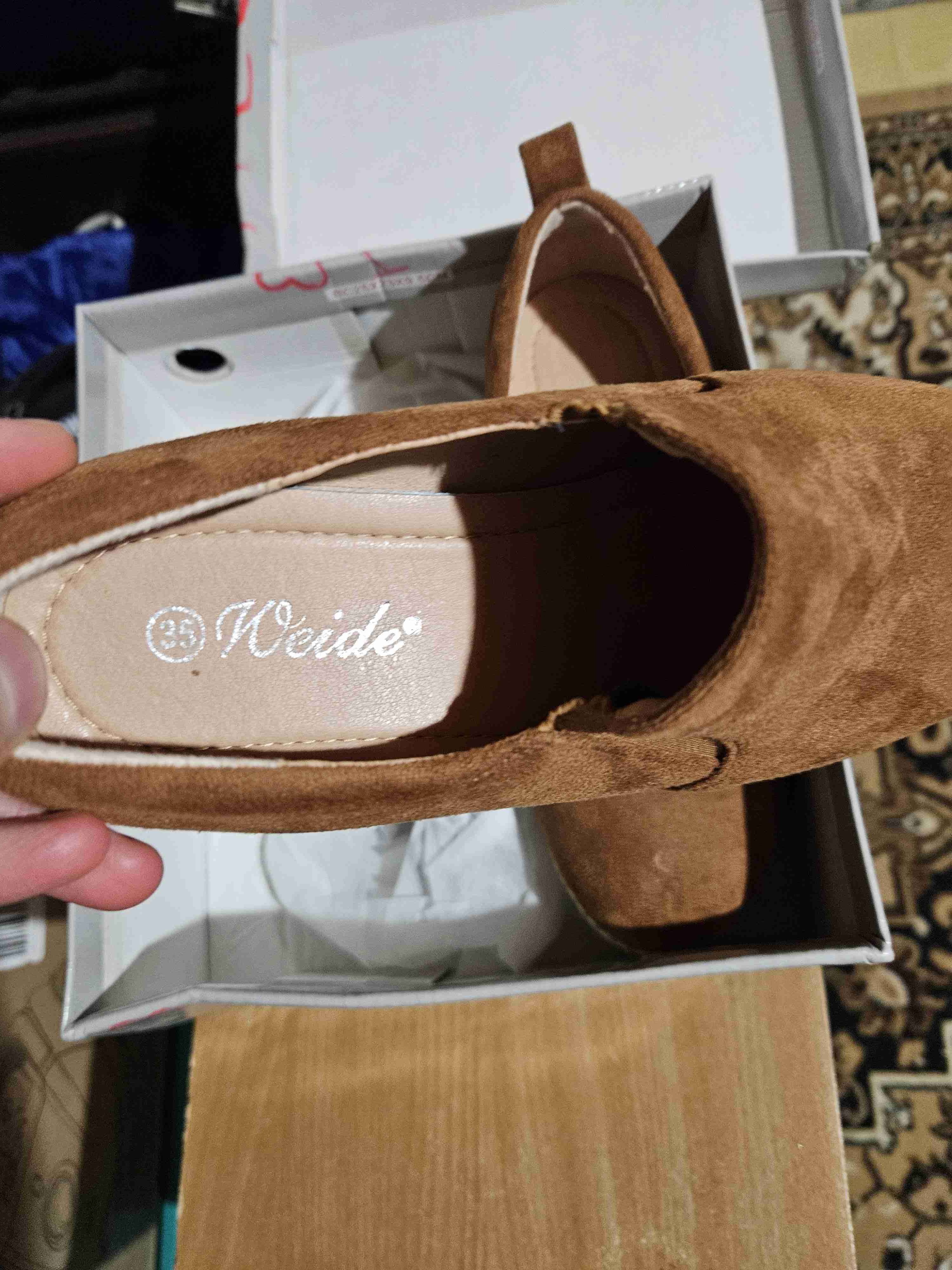 Zapatos 35 tacón ocre nuevos - 3