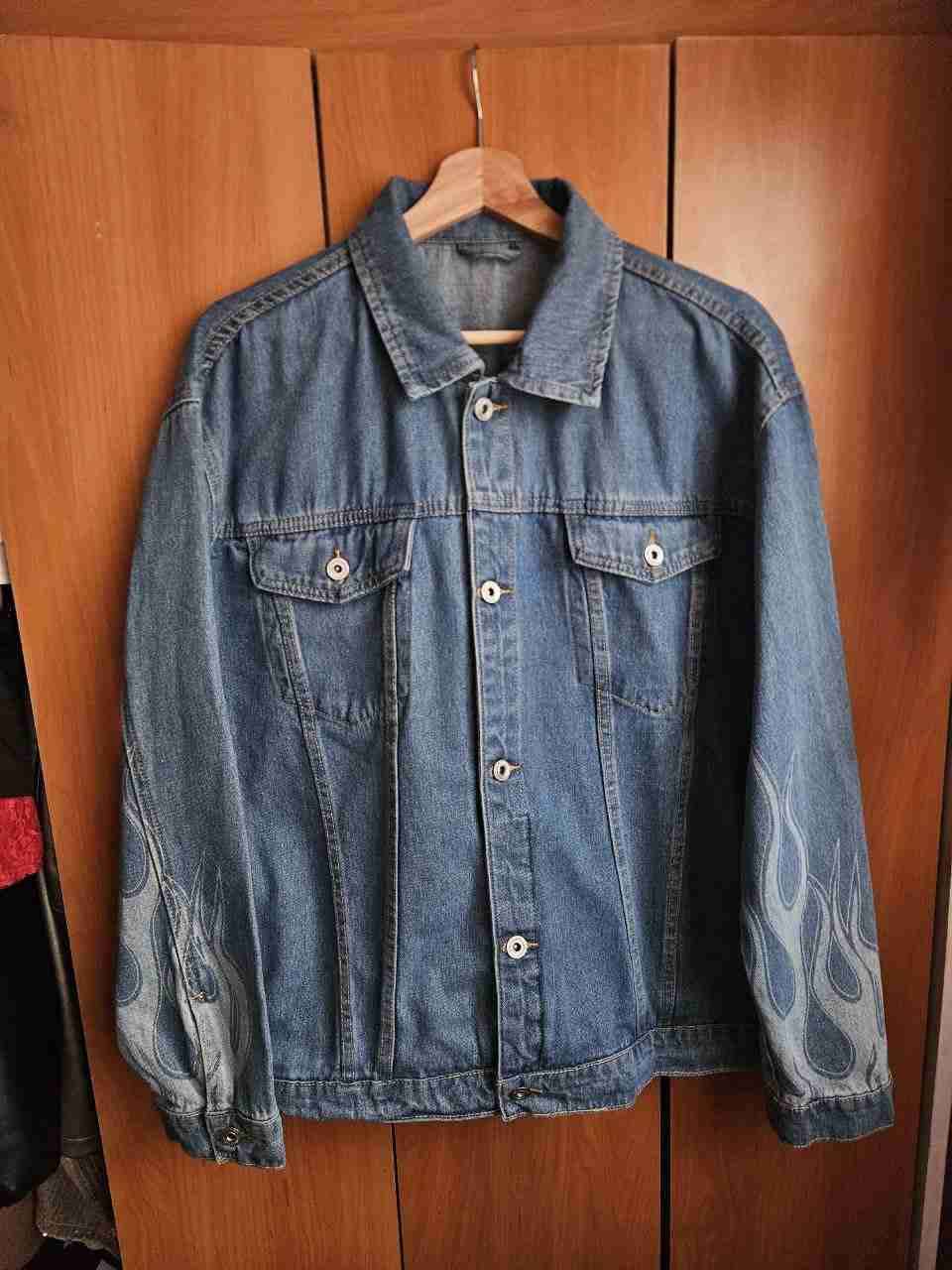 Chaqueta hombre de mezclilla con llamas - miniatura 1