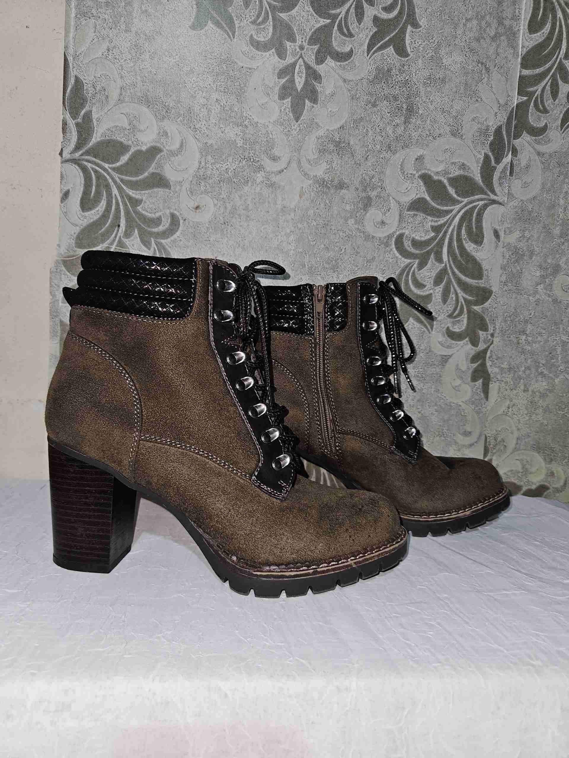 Botines 39 de tacón marrones - miniatura 2