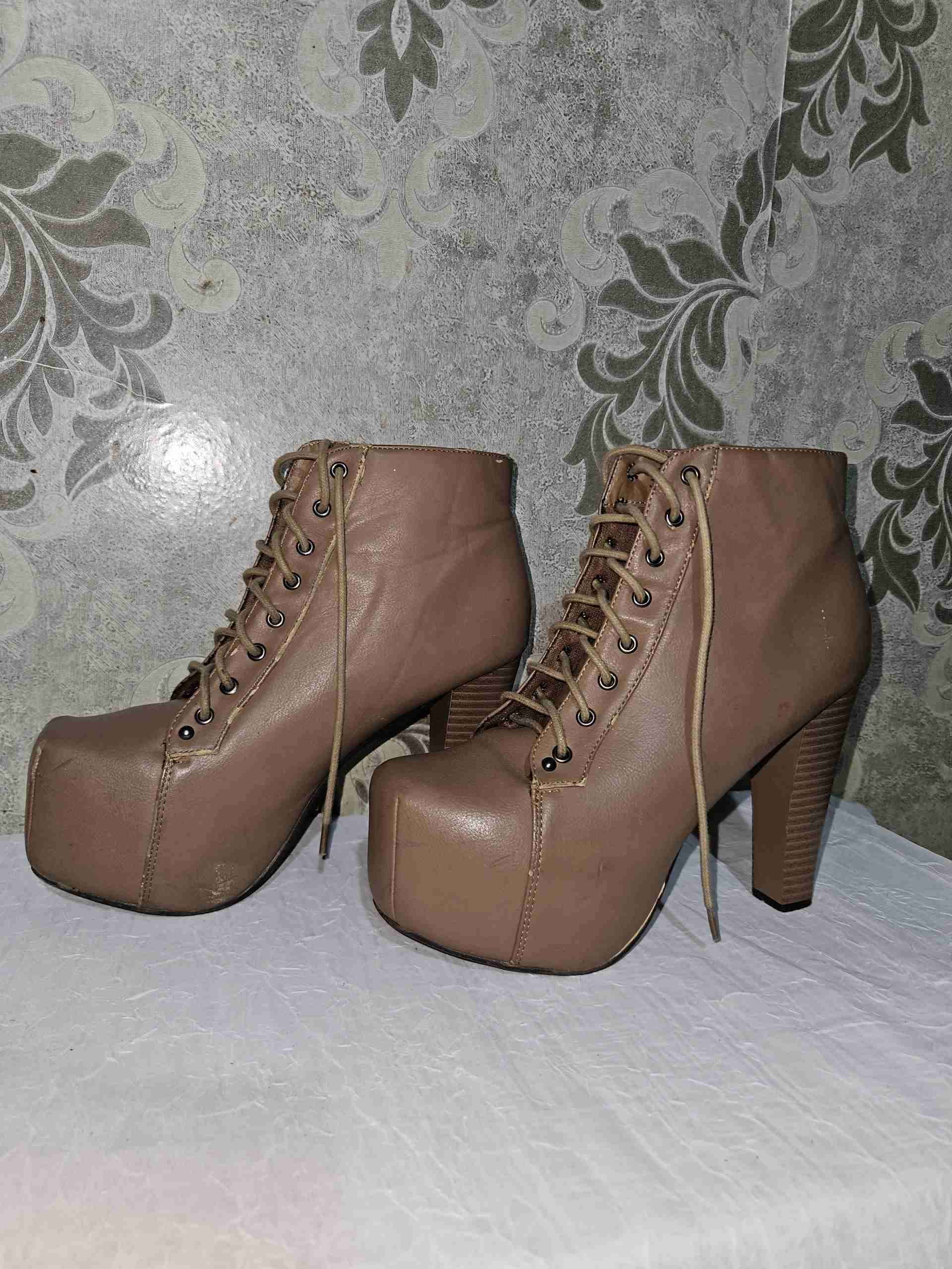 Botines 38 de tacón marrones - miniatura 1