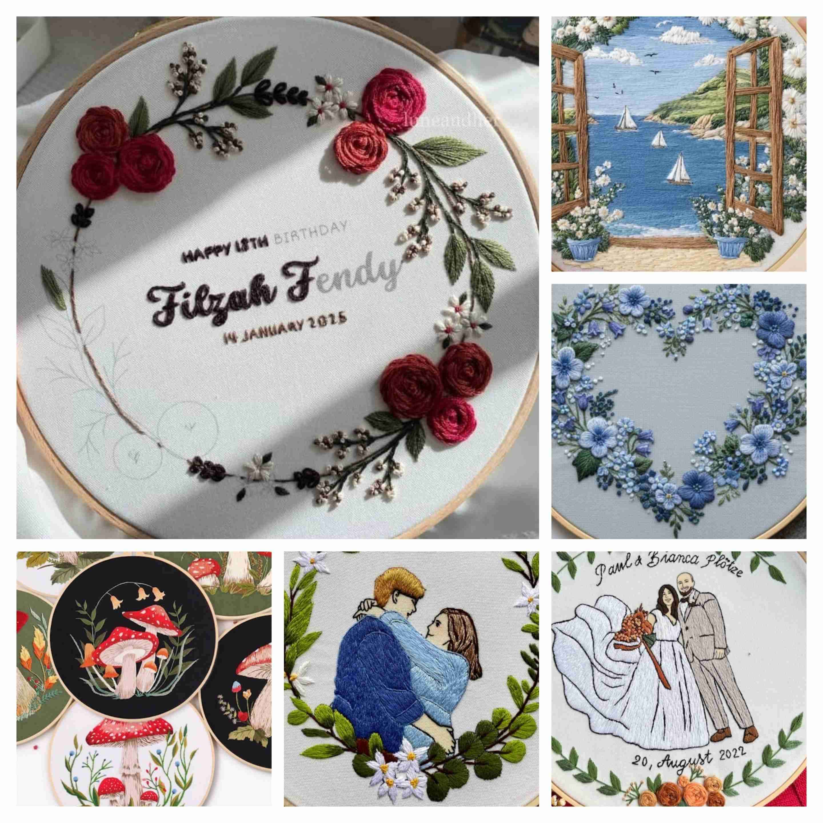 Aros  bordados personalizados - miniatura 1