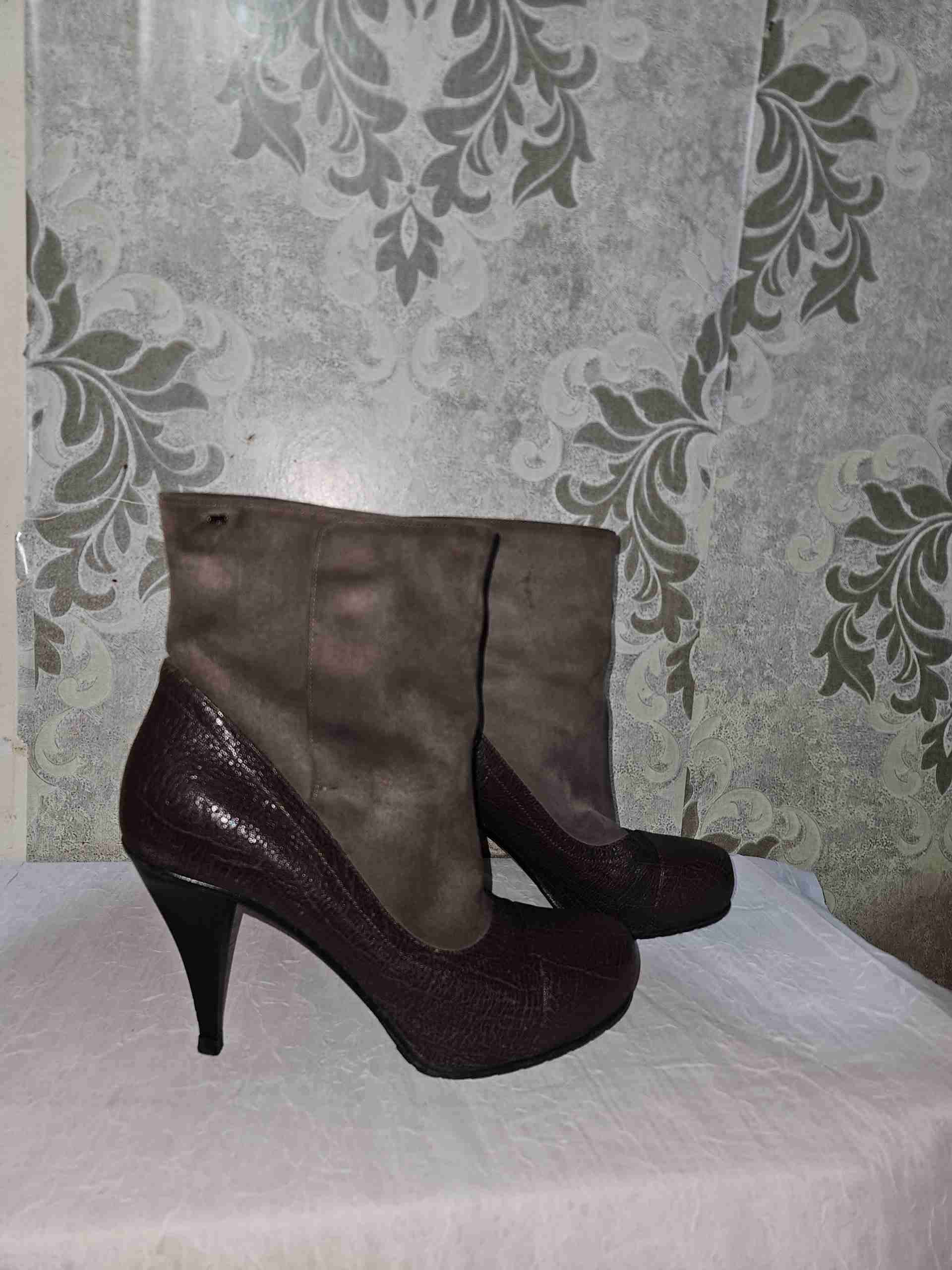 Botines 39 de cuero marrón - miniatura 1