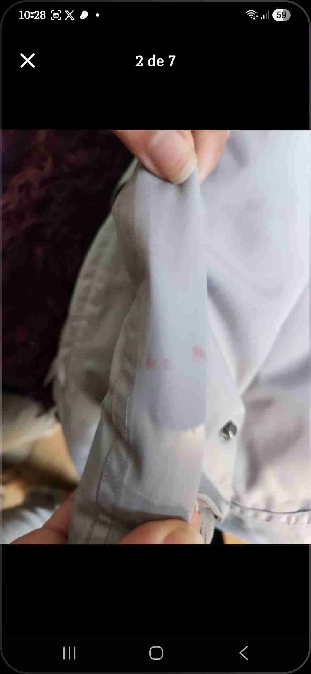 Parka gris con capucha de piel marca Doite - miniatura 5