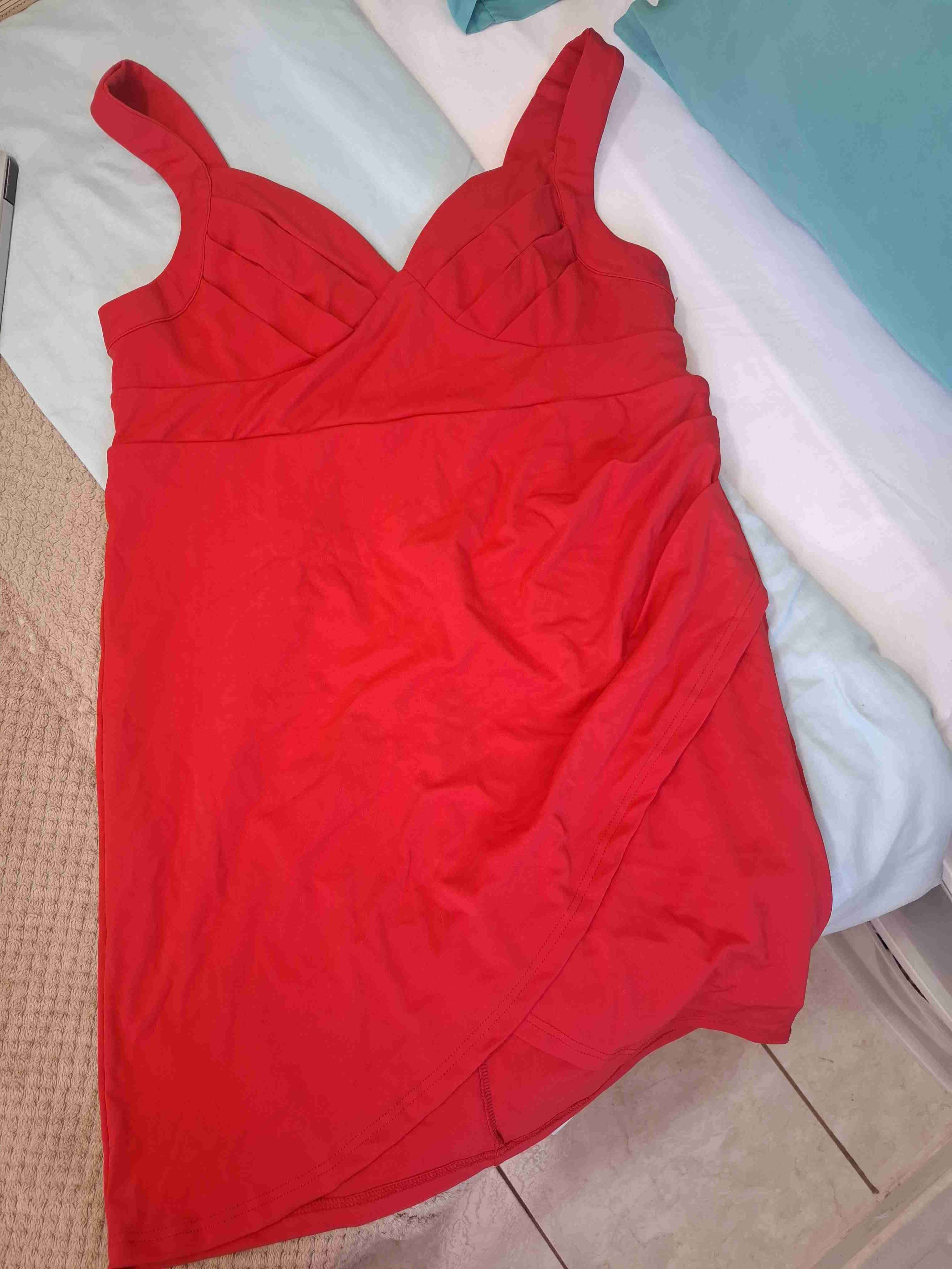 Vestido rojo sin mangas - miniatura 1