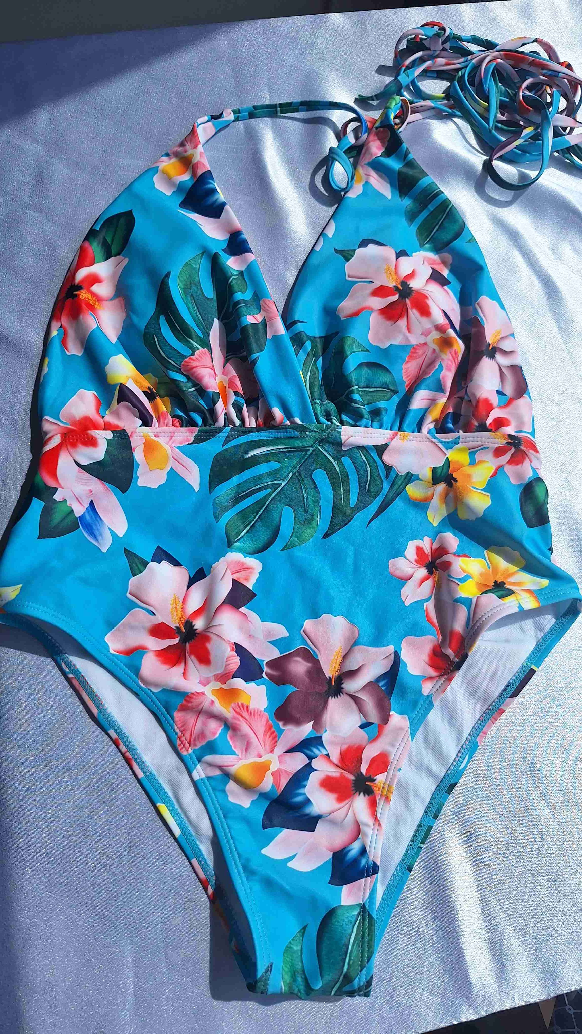 Traje de baño Nuevo  talla L /estampado floral - miniatura 4