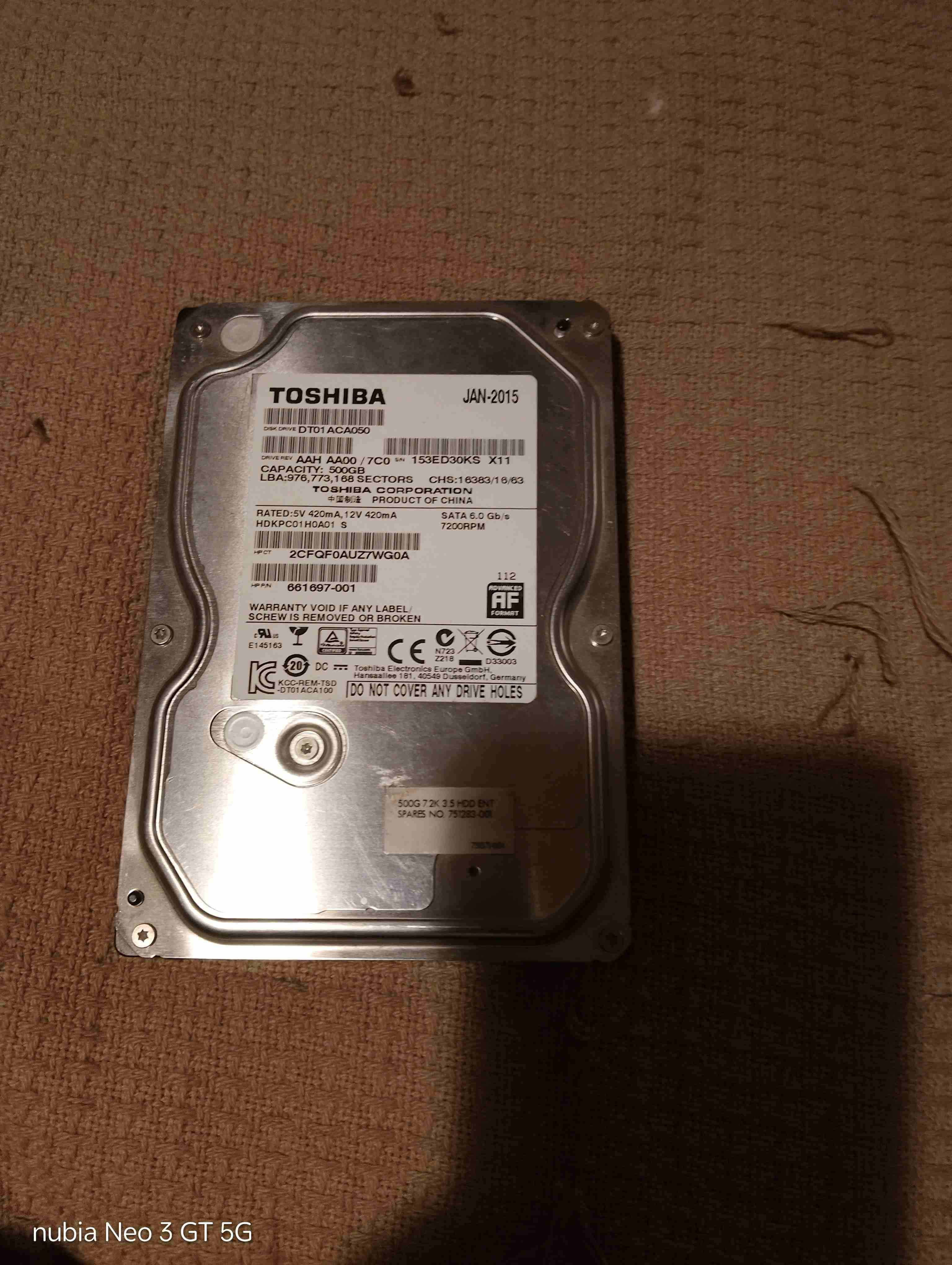 Disco duro Toshiba 500GB - 1