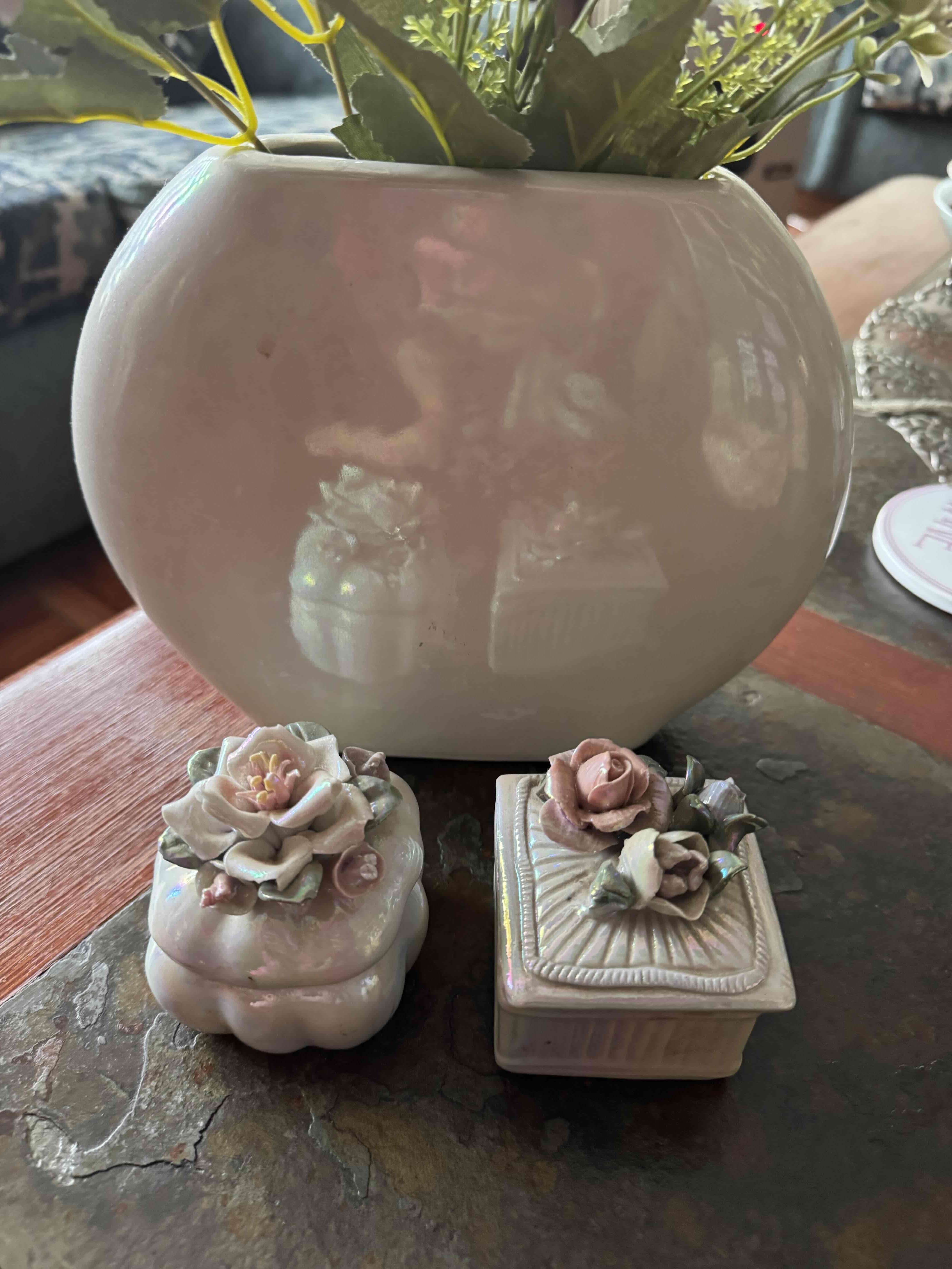 Florero más 2 cajitas a juego en color tornasol - miniatura 2