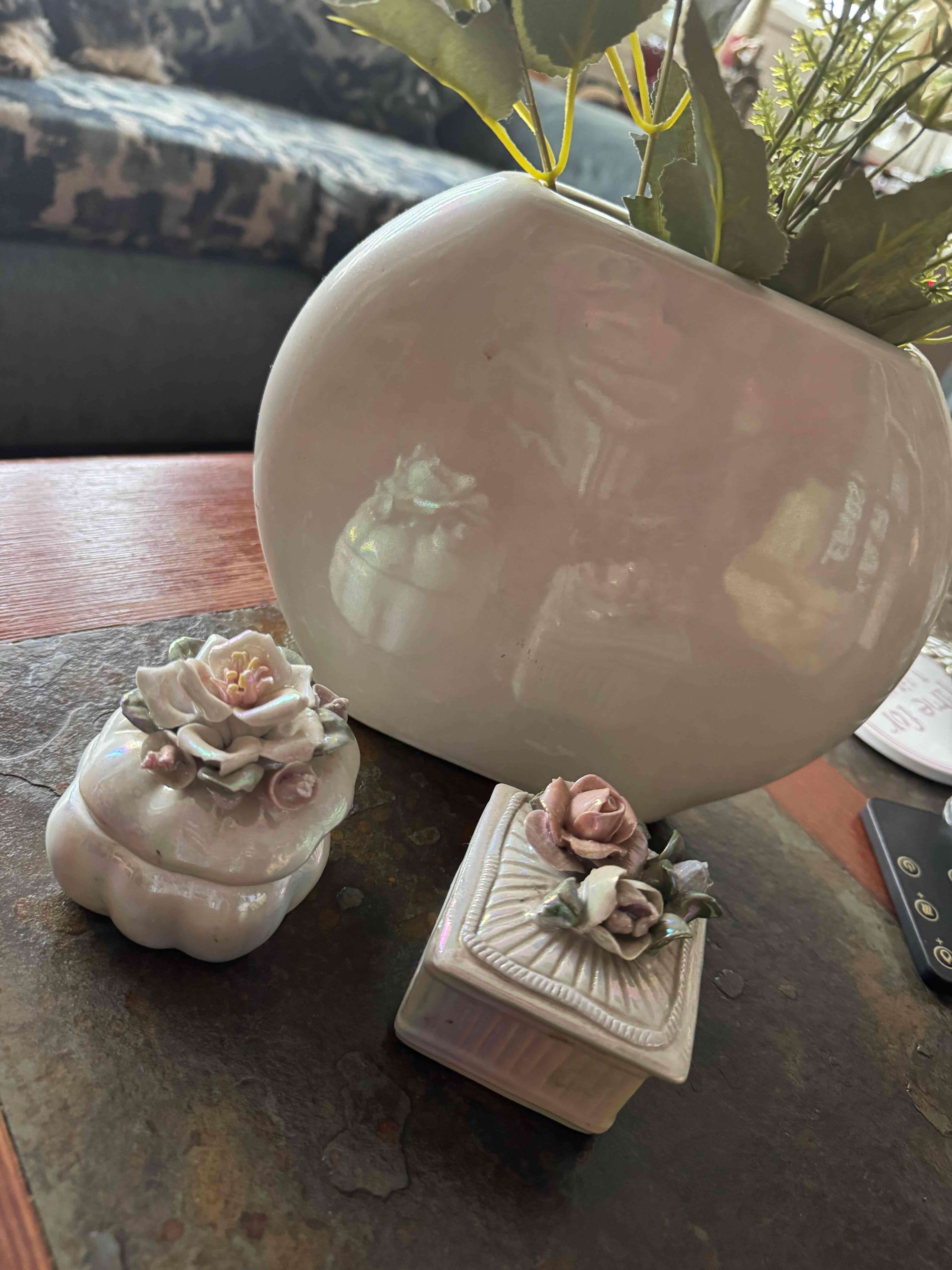 Florero más 2 cajitas a juego en color tornasol - miniatura 3