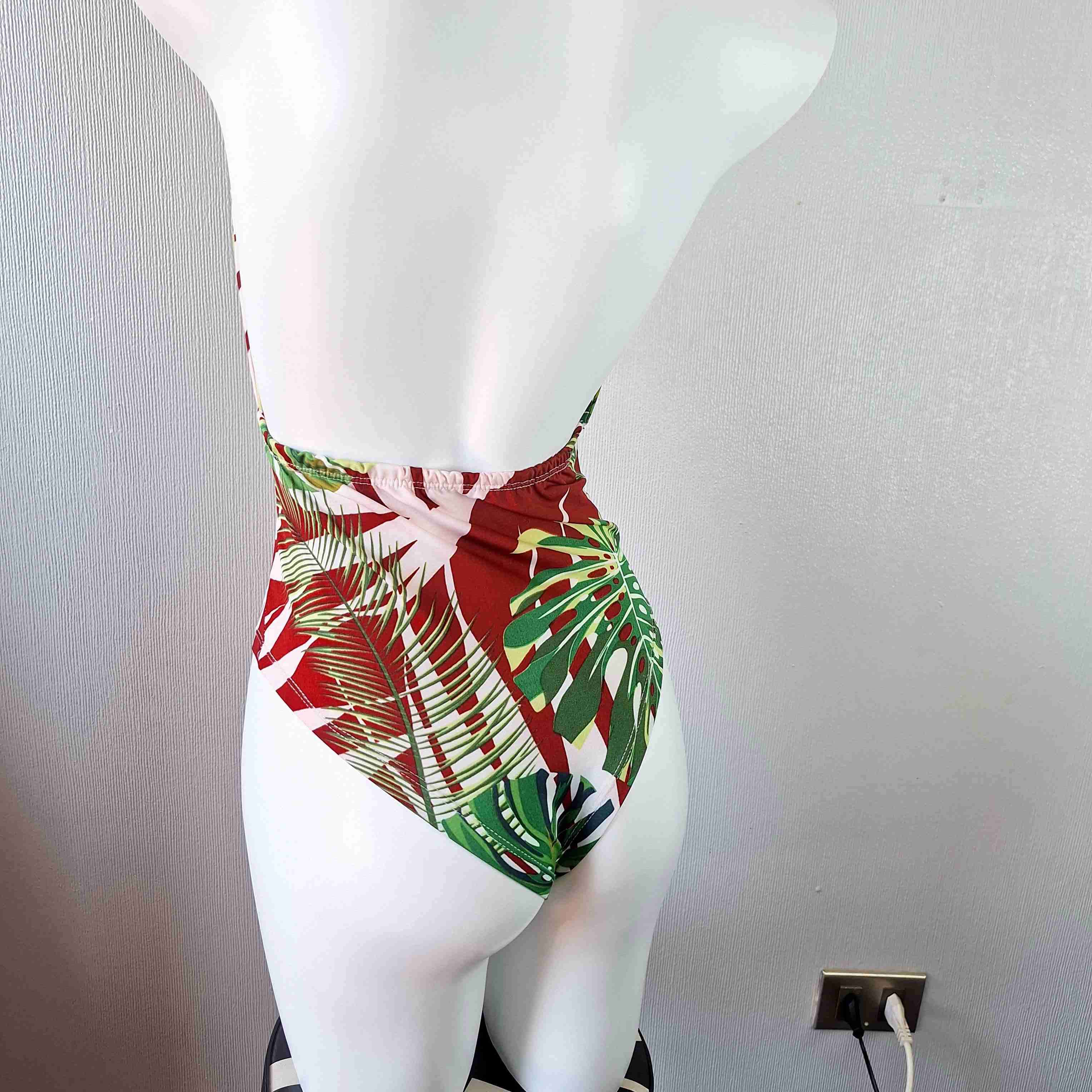 Body brasileño lycra estampada hojas - miniatura 3