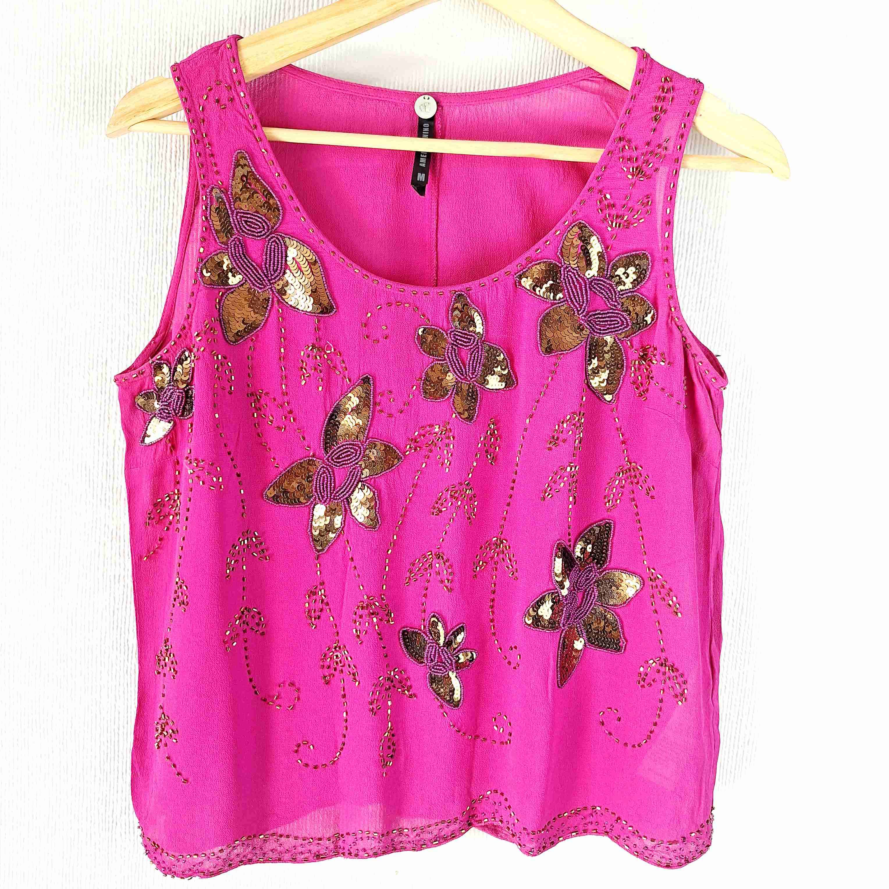 Blusa Americanino rosada con lentejuelas - miniatura 1