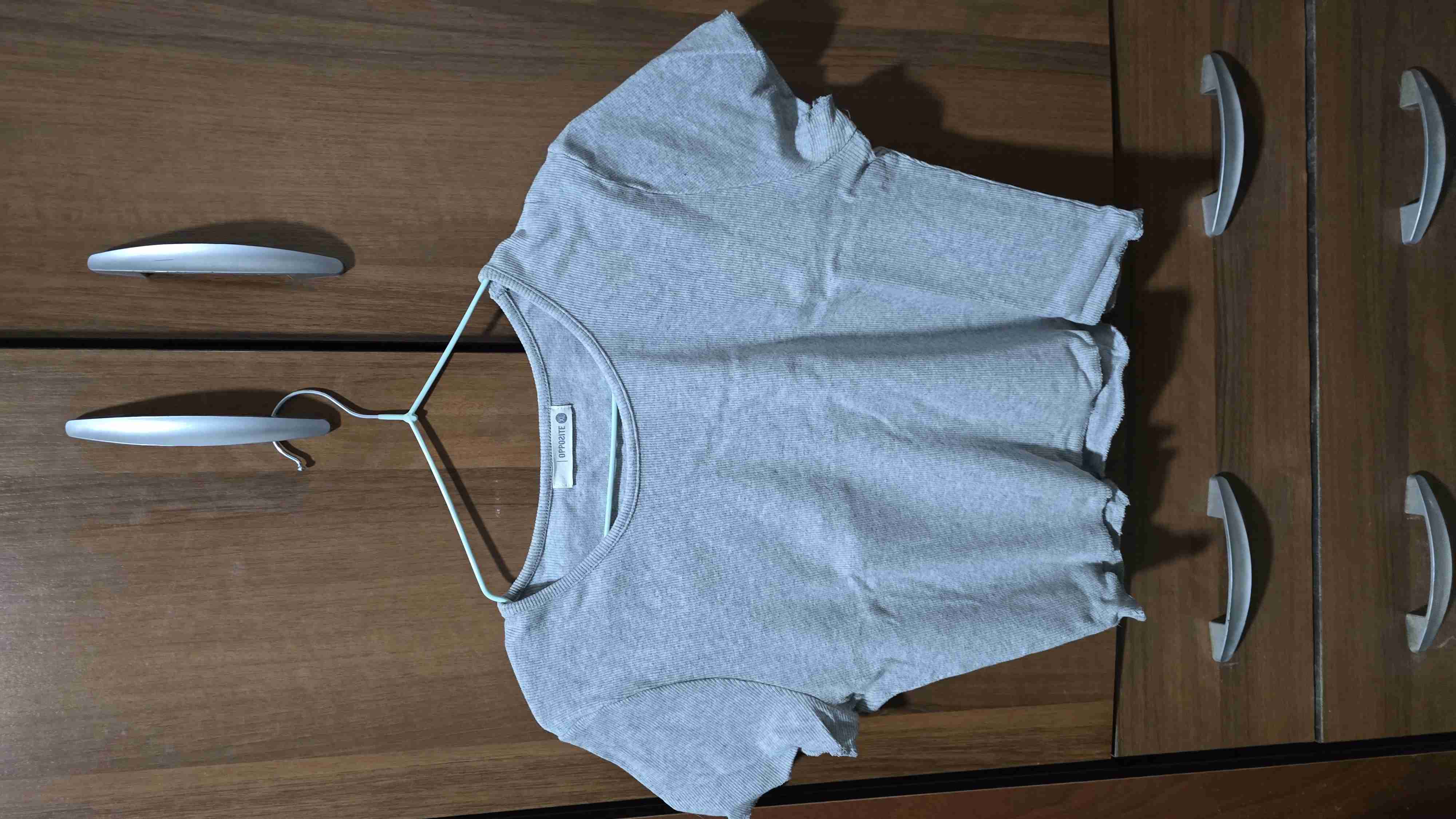 Polera gris corta Opposite