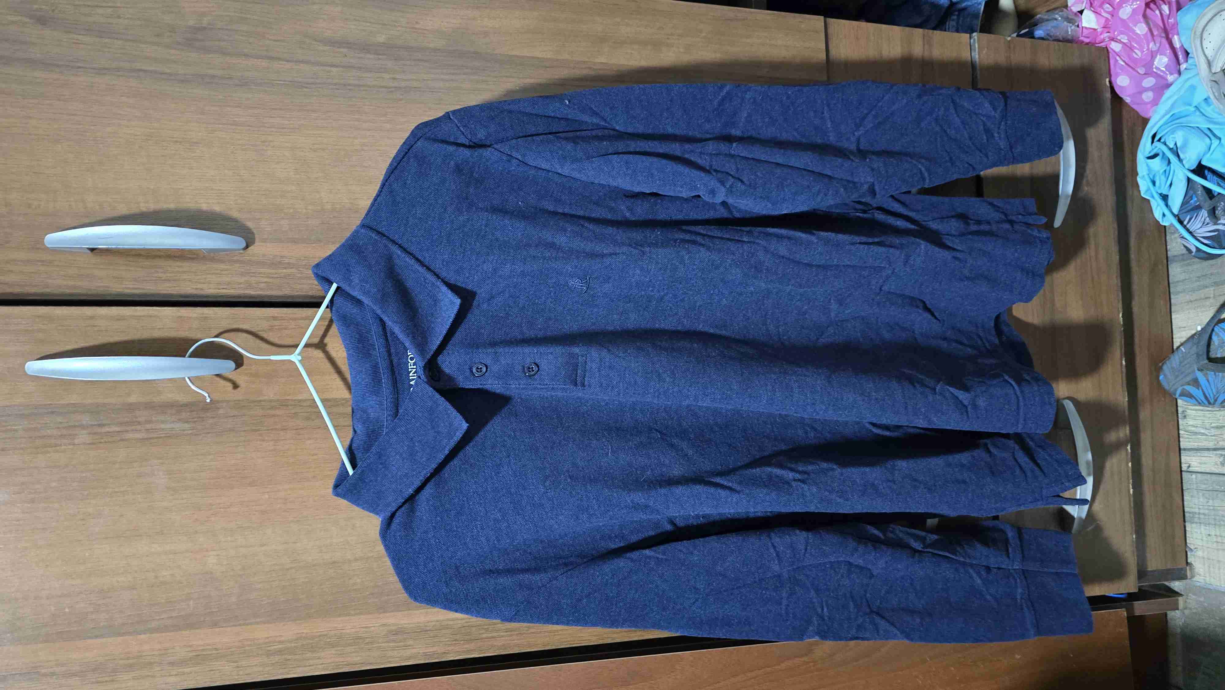 Polera de algodón azul manga larga - miniatura 1