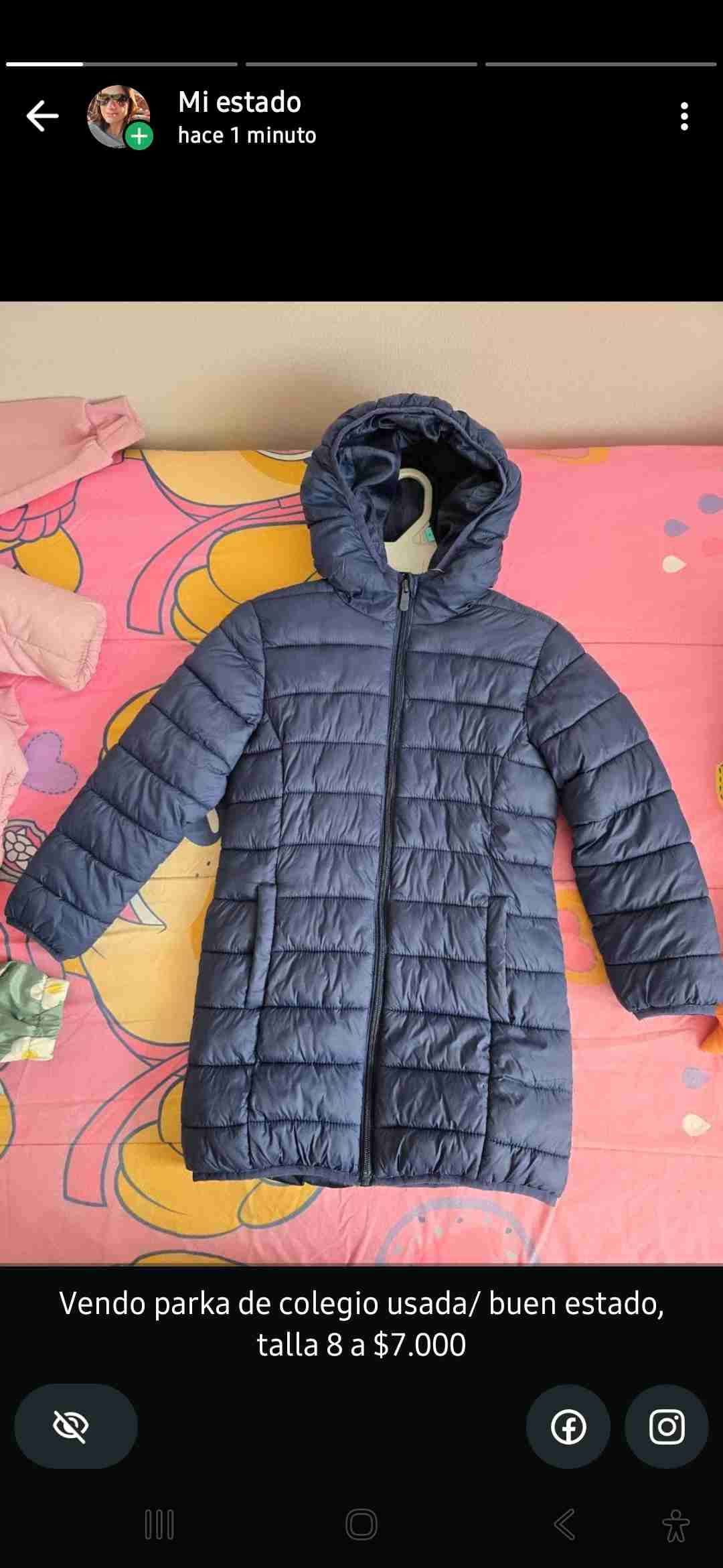 Parka azul de niña - miniatura 1