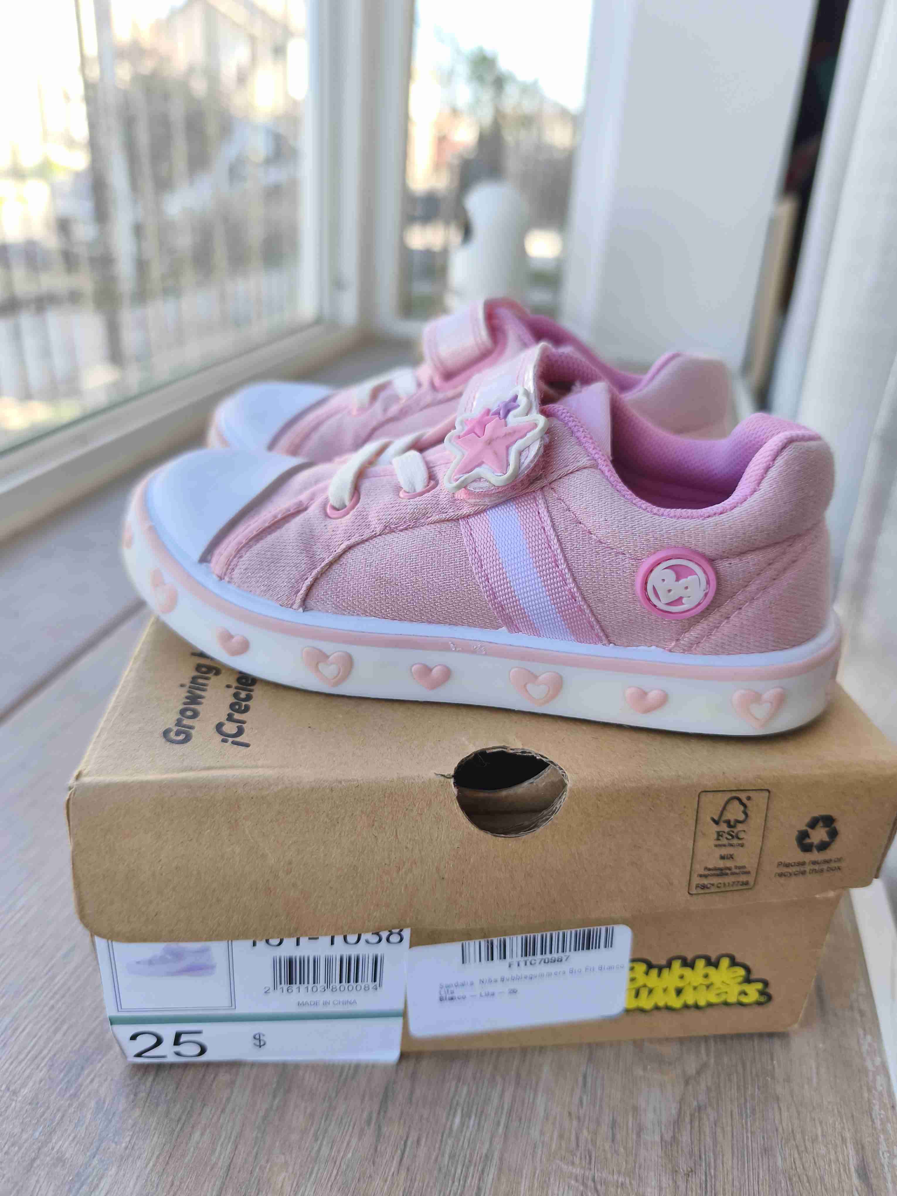 Zapatillas rosadas de niña talla 25 - miniatura 1