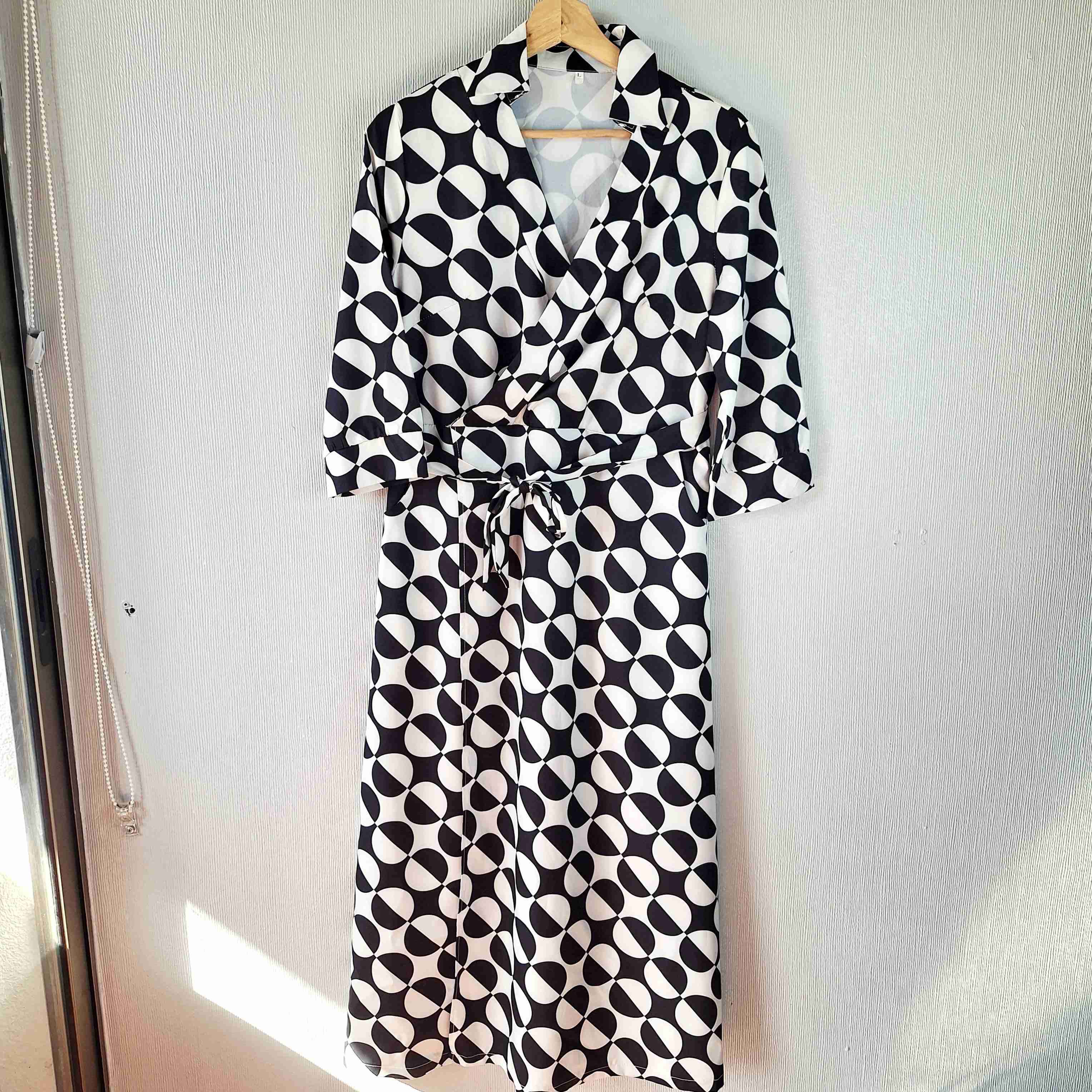 Vestido largo blanco y negro - 1