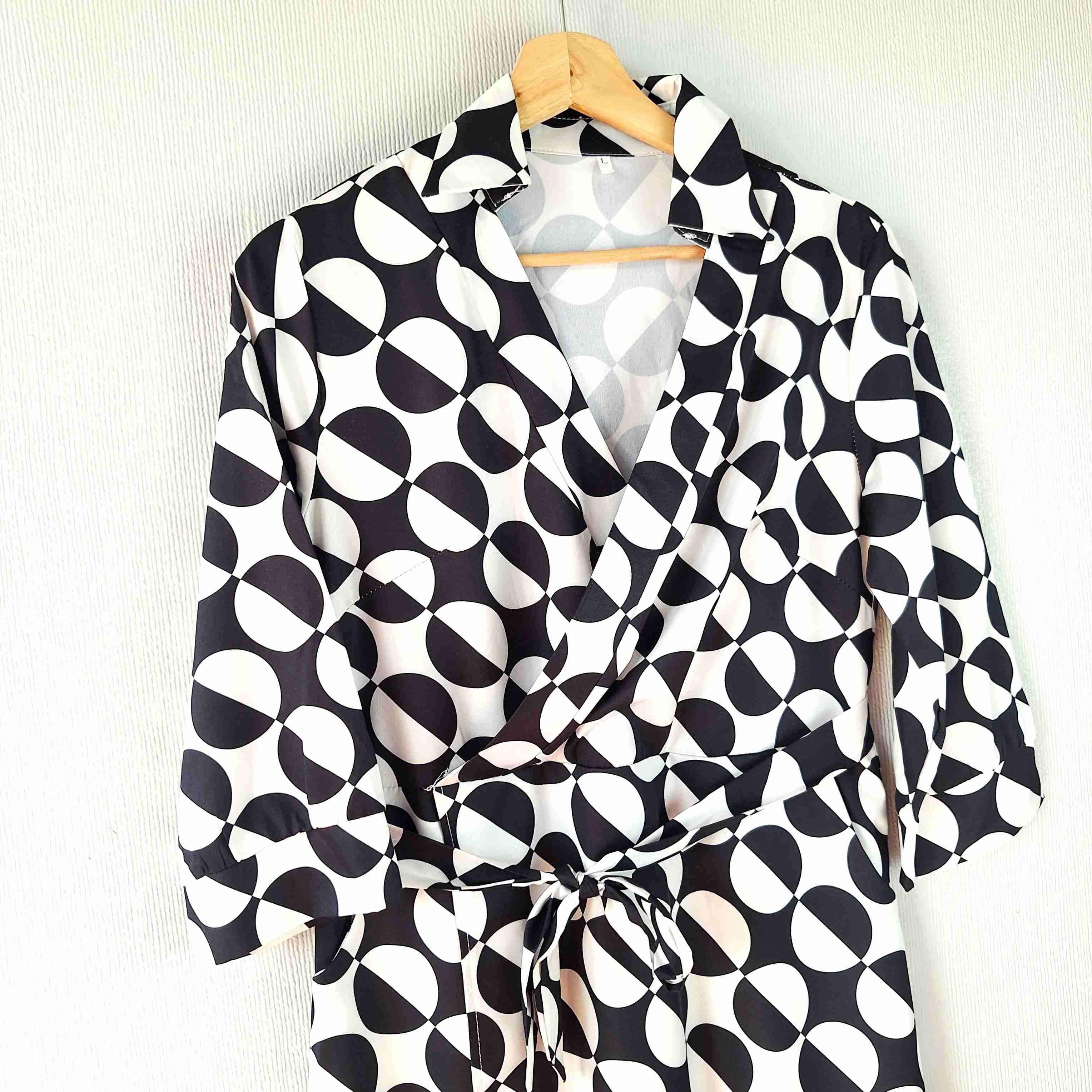 Vestido largo blanco y negro - 3