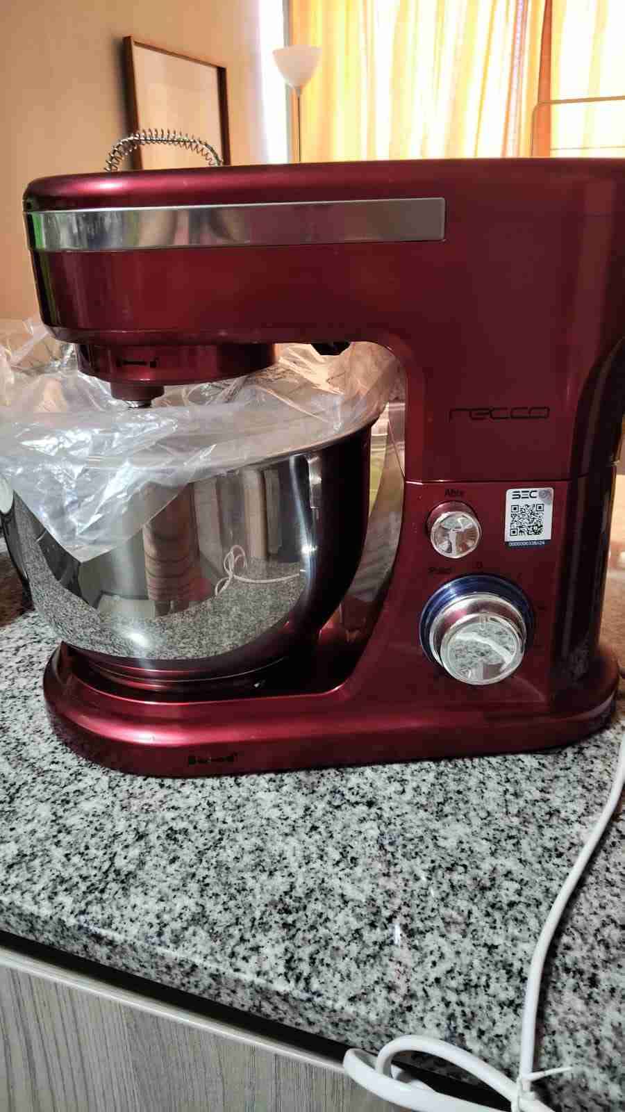 Batidora de pedestal roja Recco freidora y panera - miniatura 1
