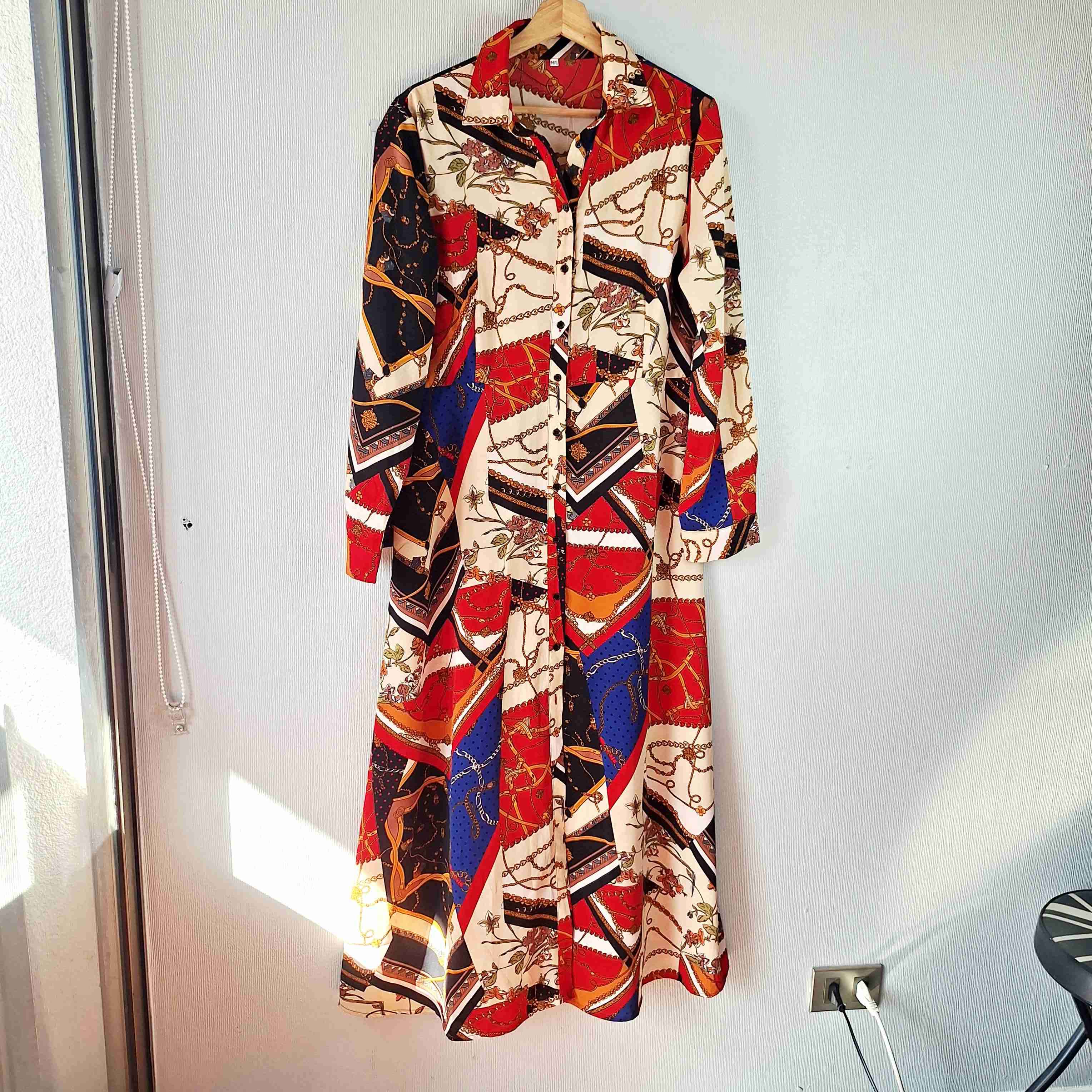 Vestido largo estampado colorido - miniatura 1