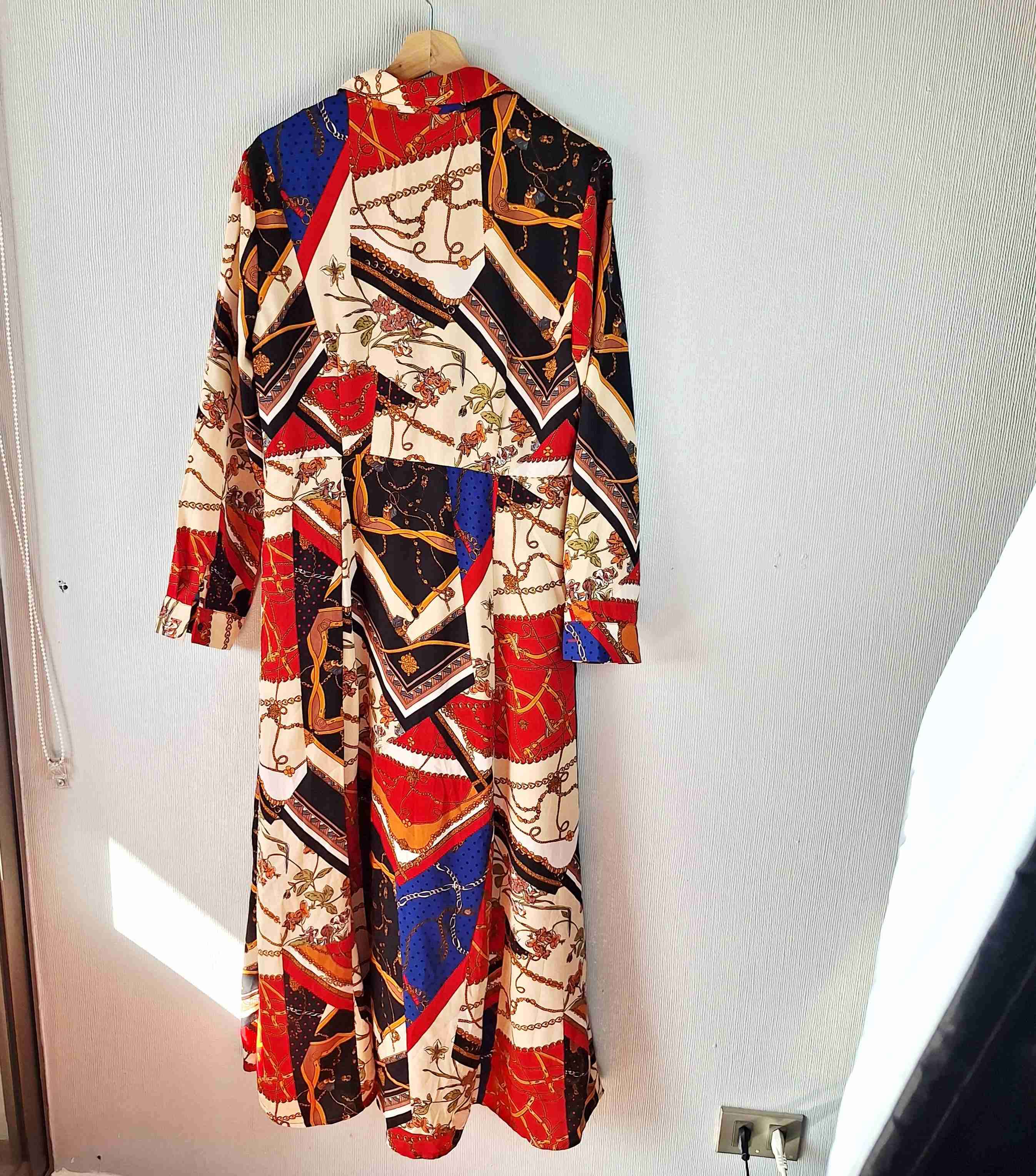 Vestido largo estampado colorido - miniatura 3