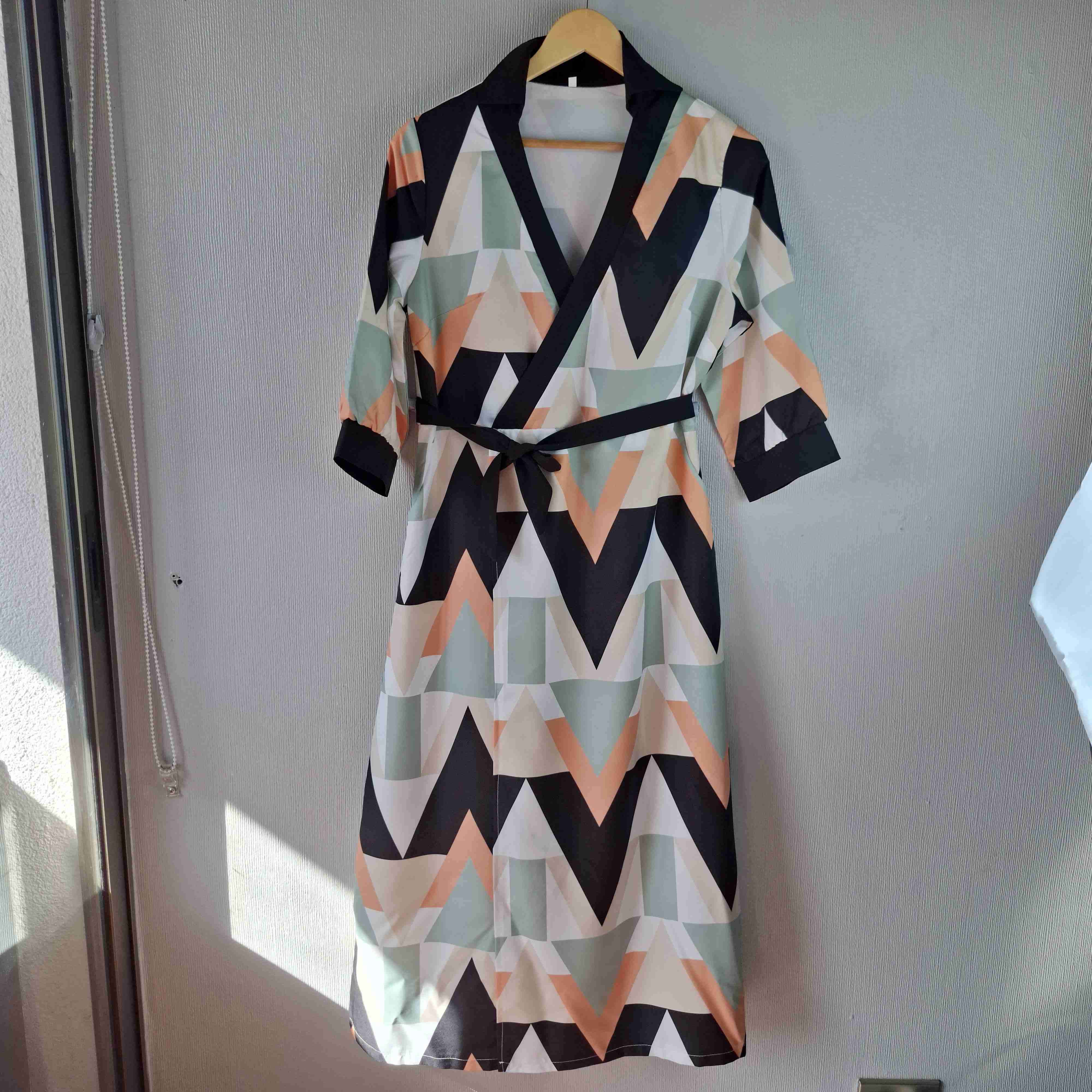 Vestido geométrico multicolor - 1