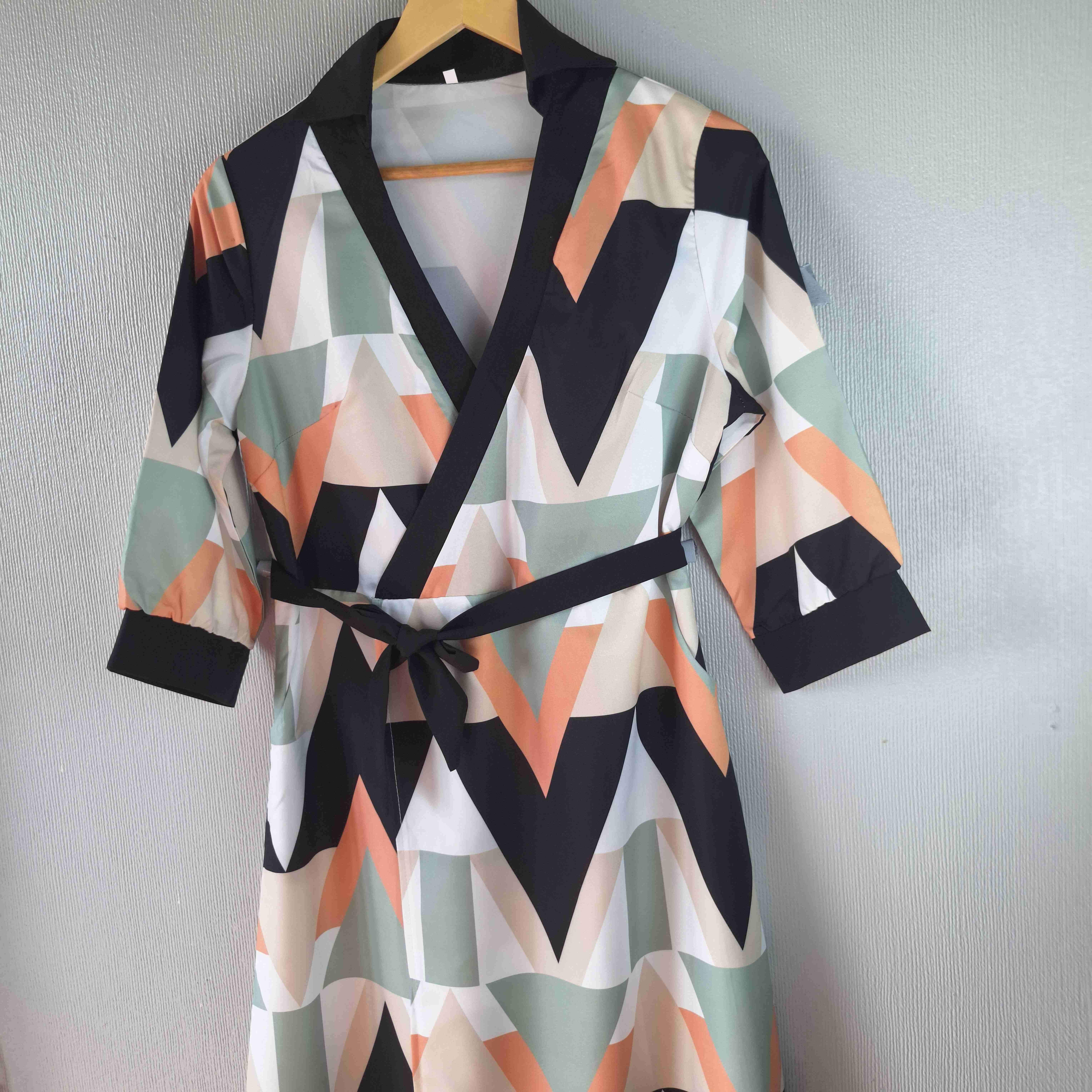 Vestido geométrico multicolor - 3
