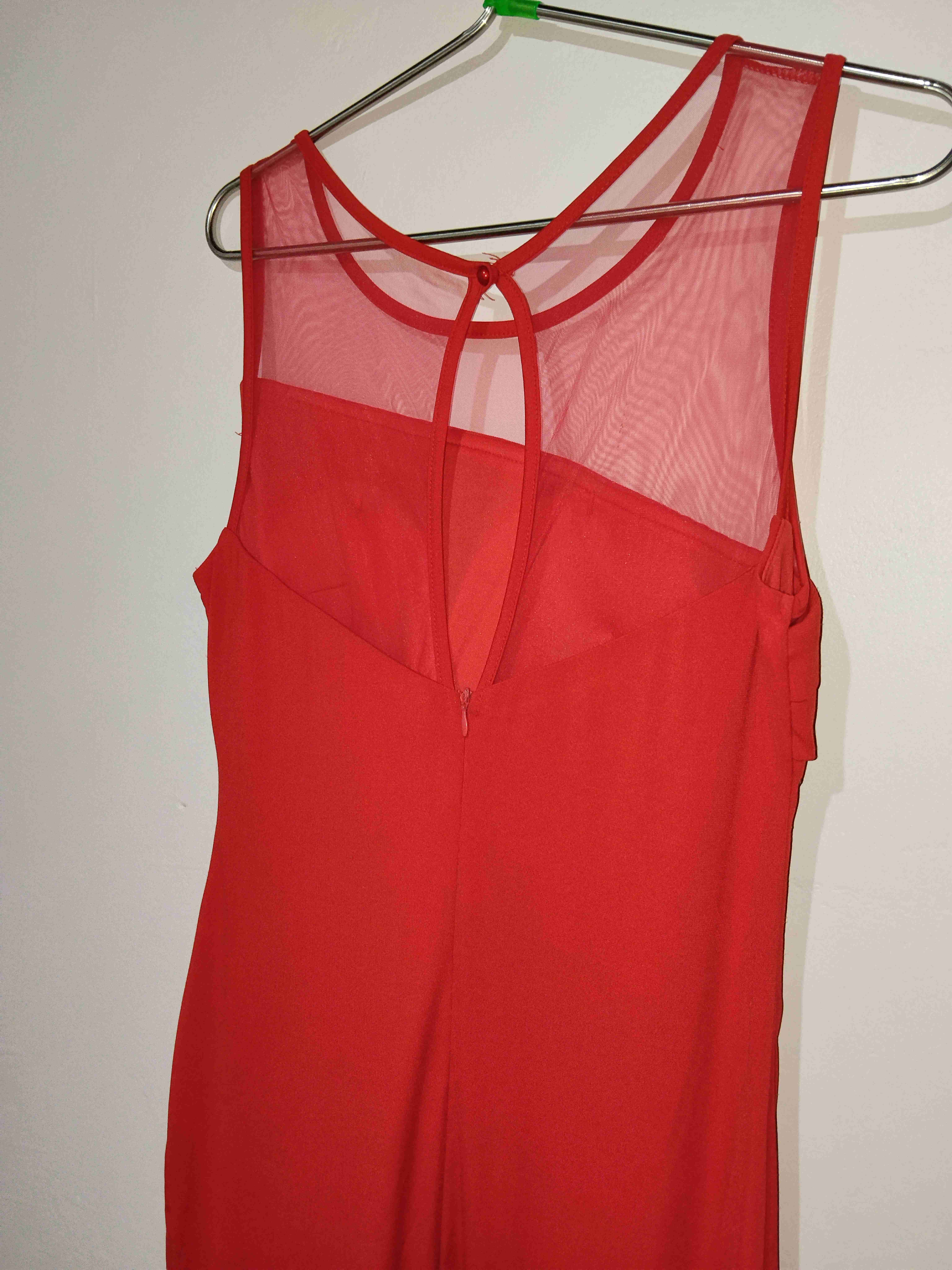 Vestido largo rojo con lentejuelas - 4