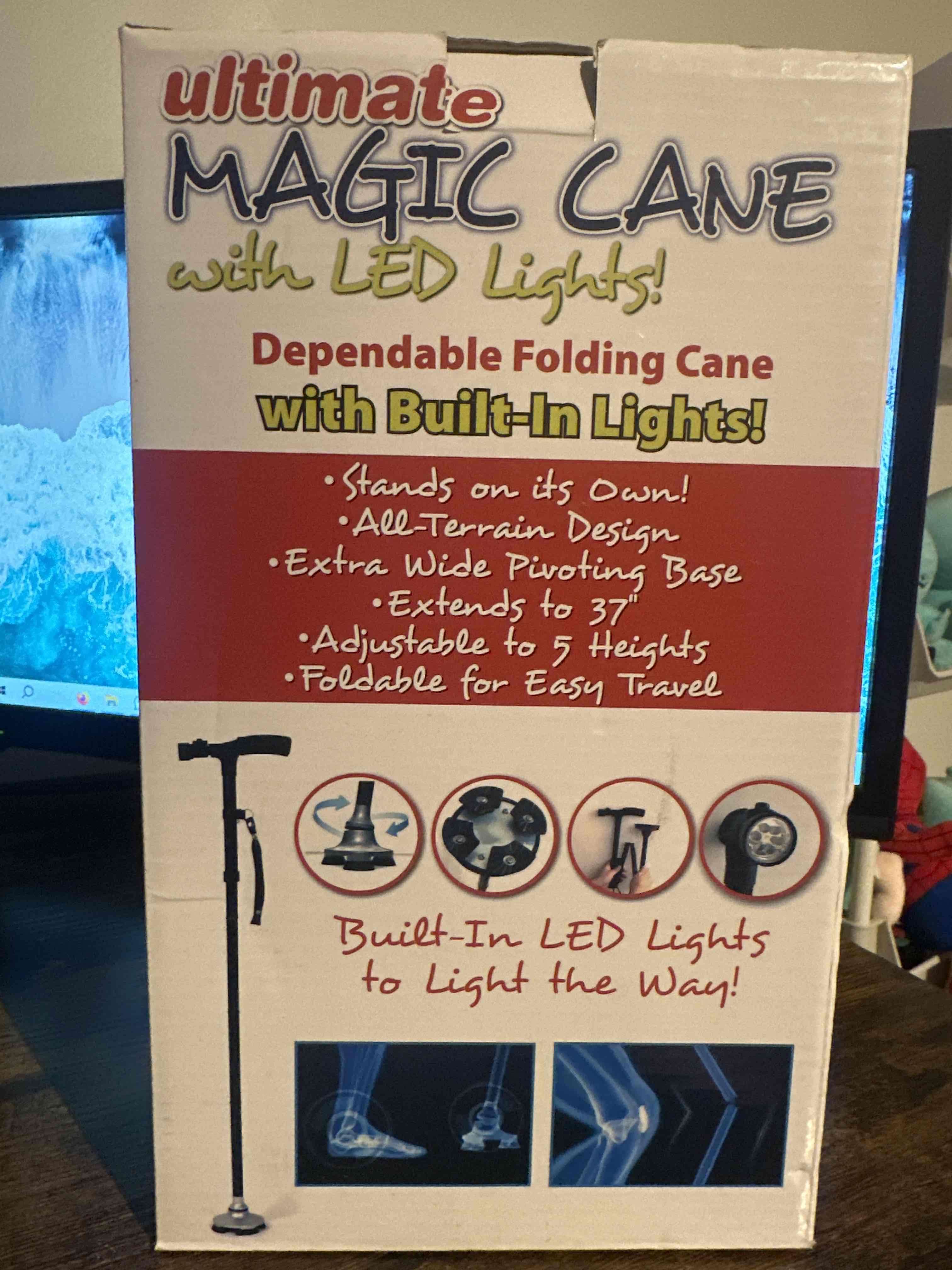 Bastón plegable con luces LED - 1