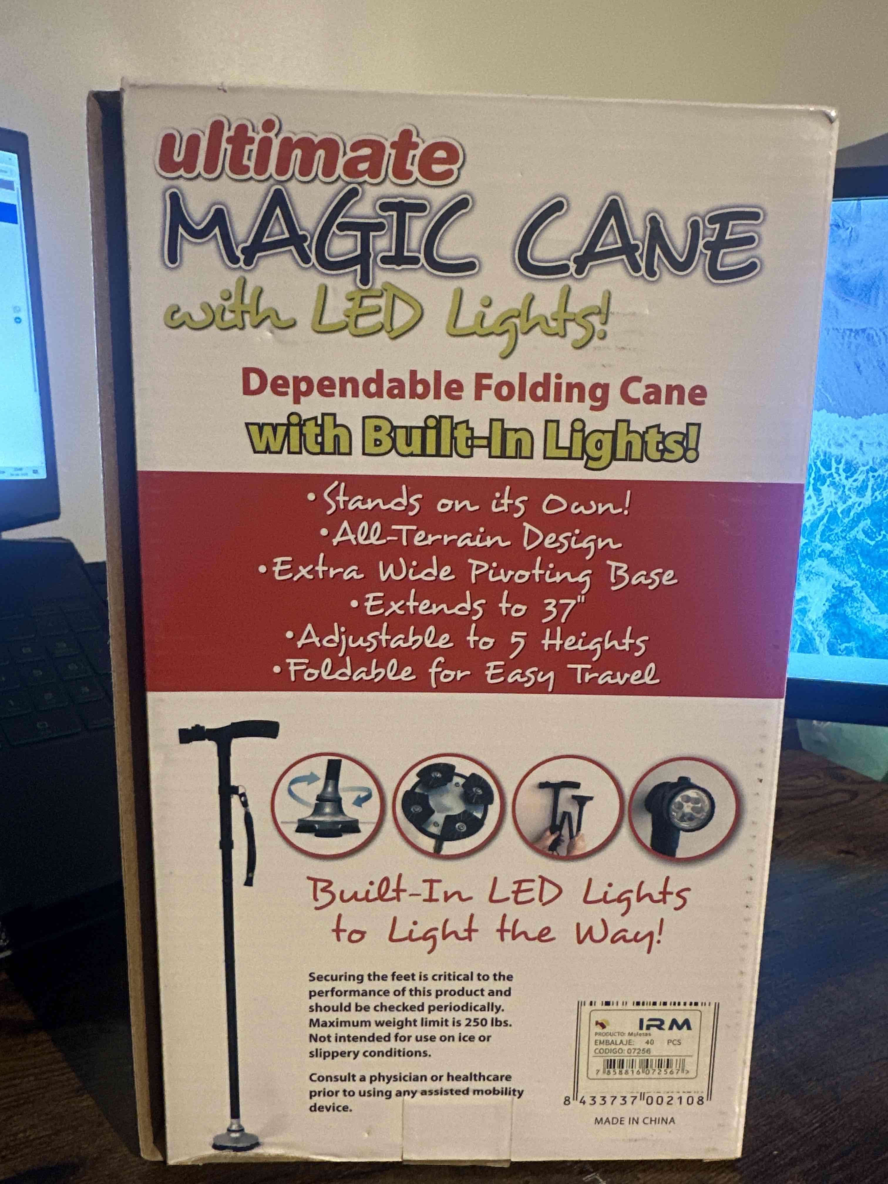 Bastón plegable con luces LED - 3