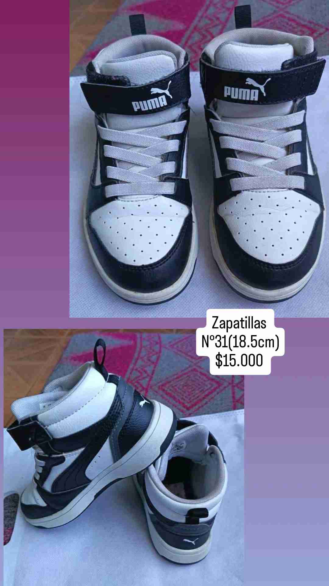 Zapatillas Puma niño blancas y negras - 1